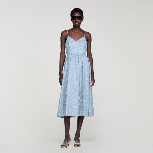 Robe longue &agrave; sequins