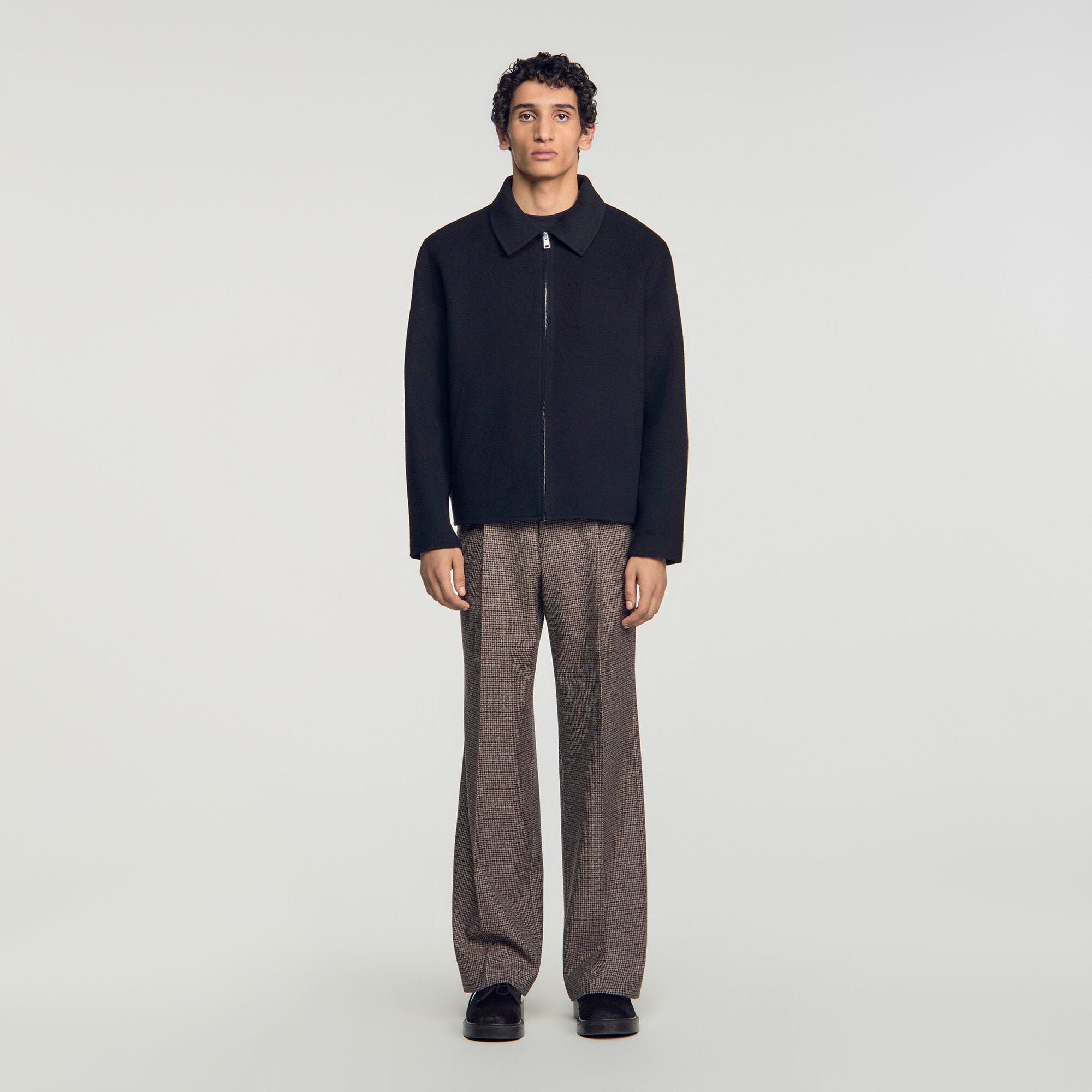 Blouson en laine &agrave; zip