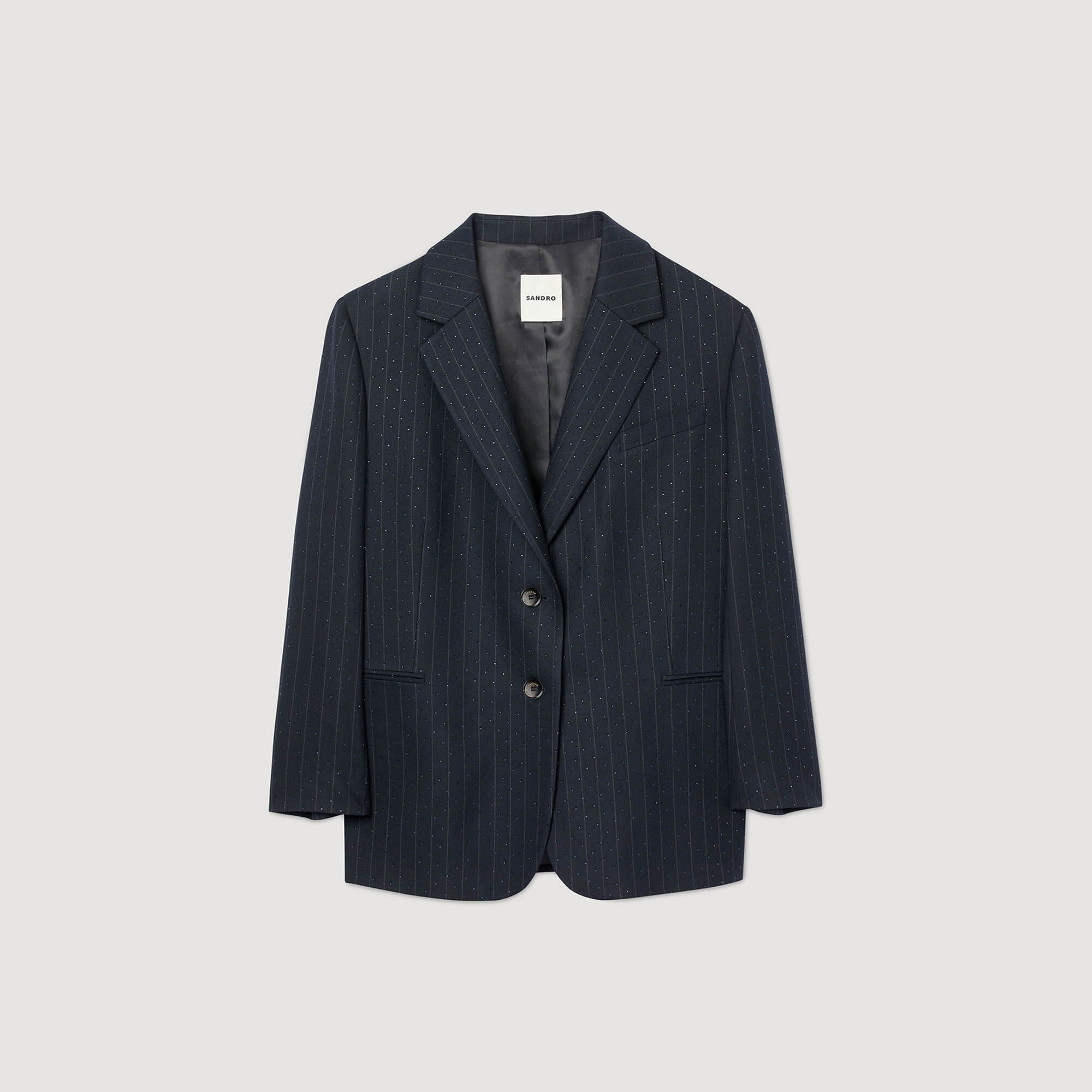 Veste de costume à rayures strassée