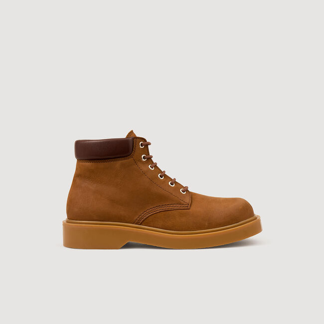 Bottines en nubuck et cuir