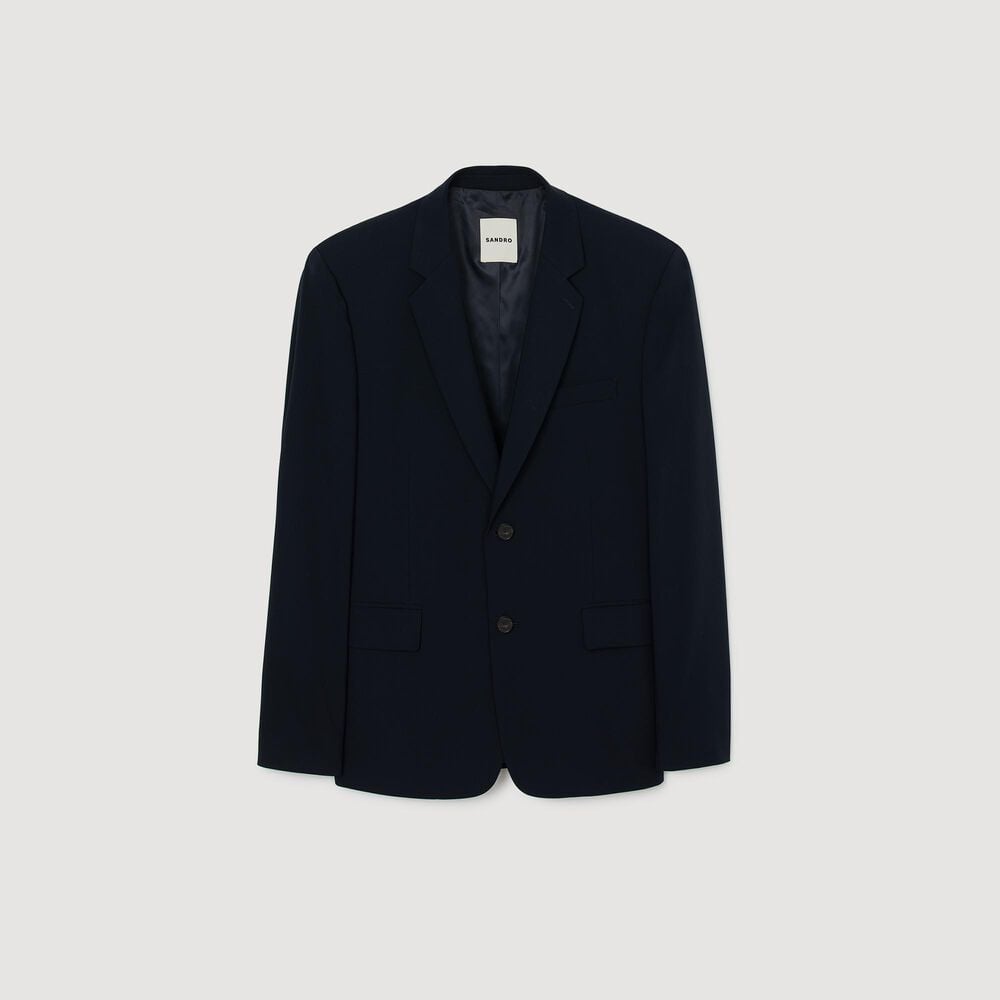 Sandro Chaqueta de traje de lana – Marina – vista 6