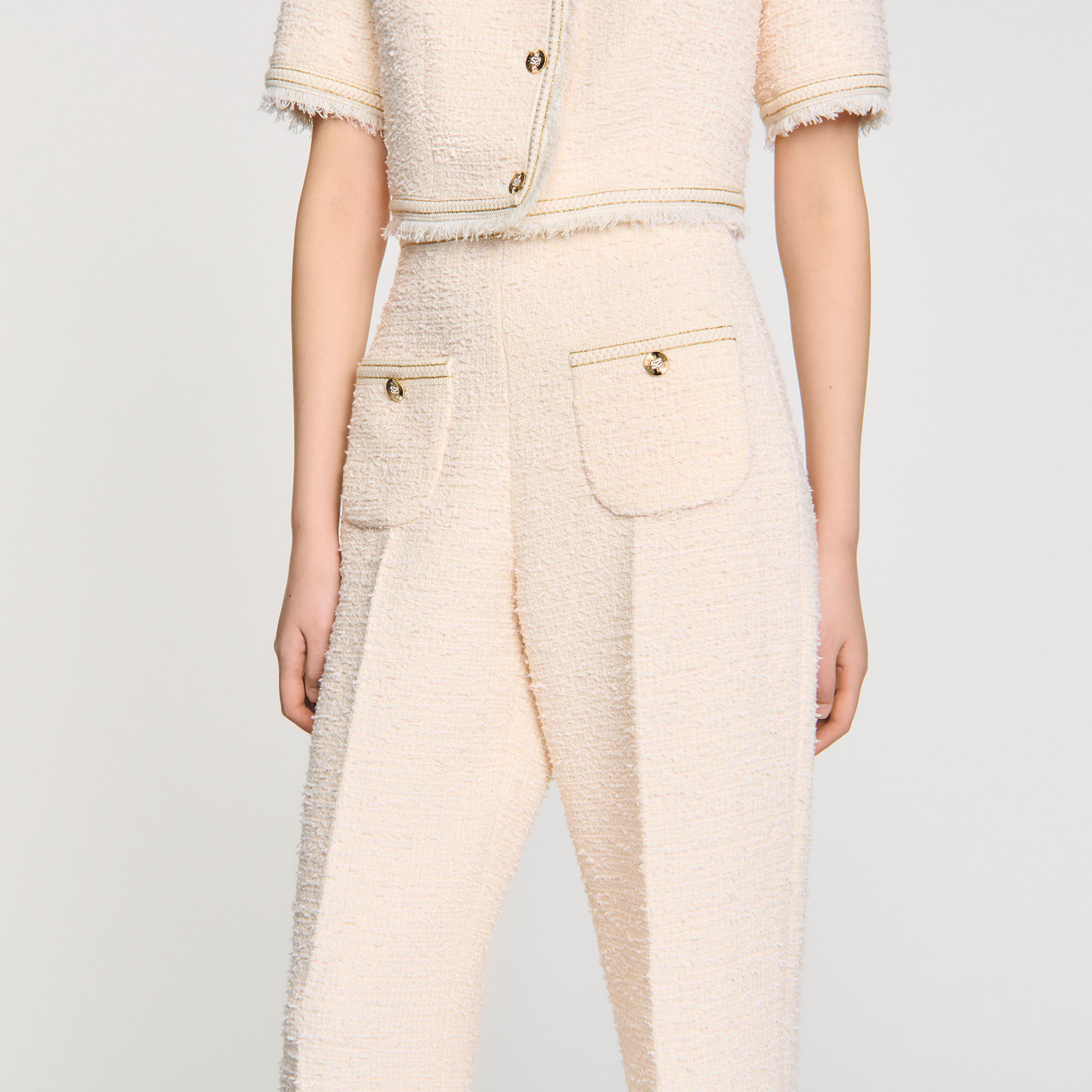 Pantalon en tweed fantaisie