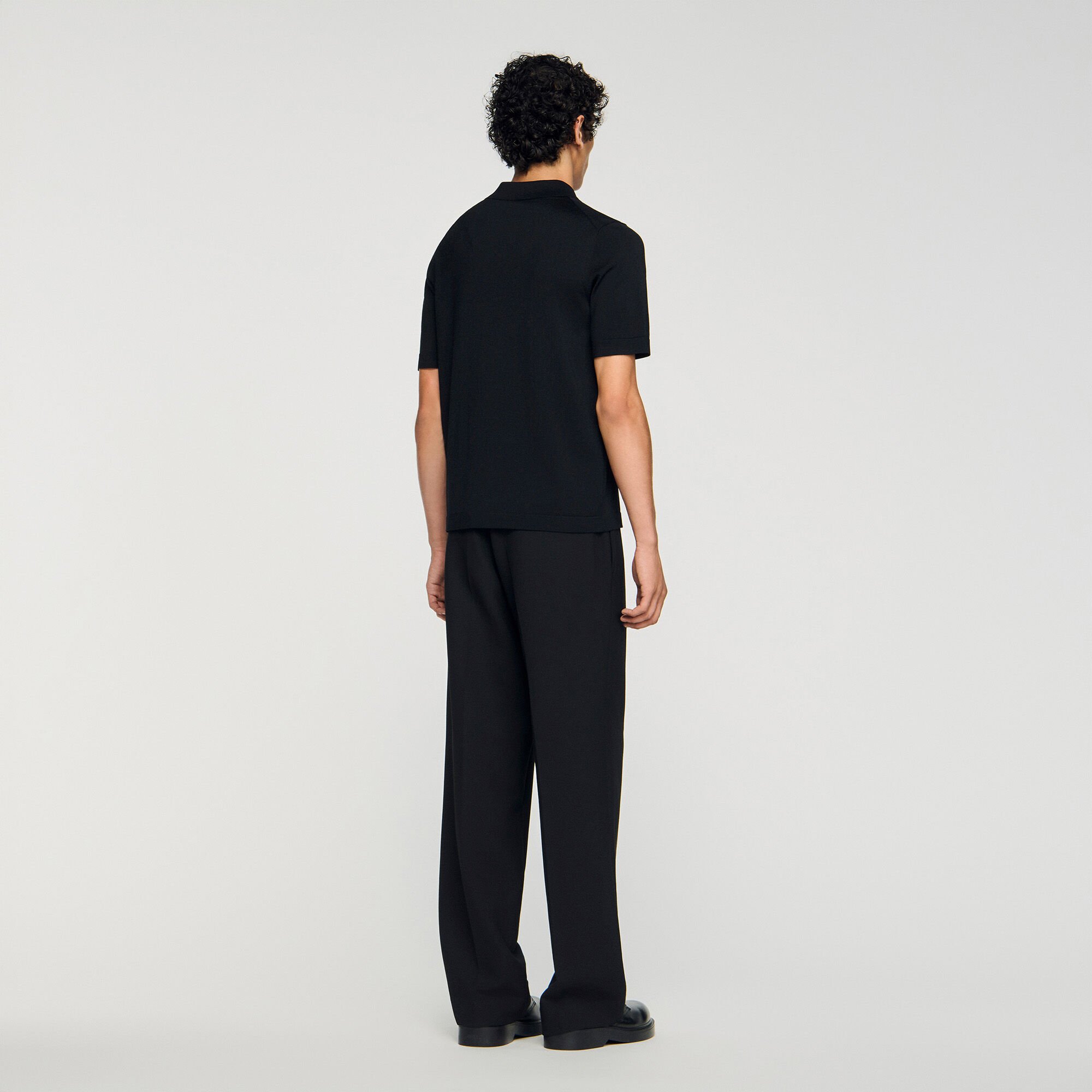 Polo en maille à col zippé