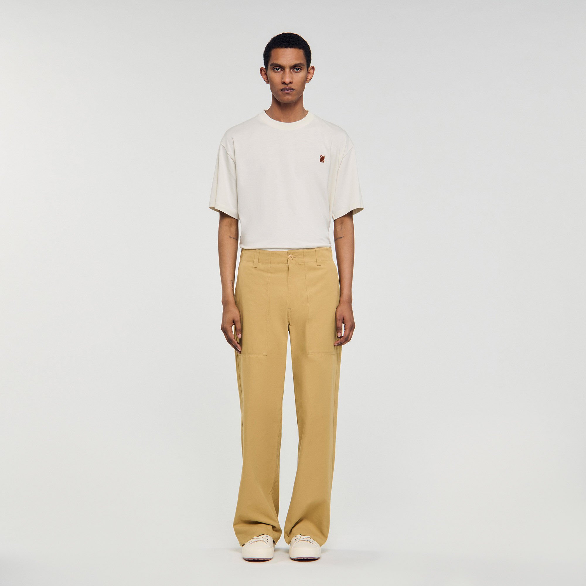 Pantalon large en coton