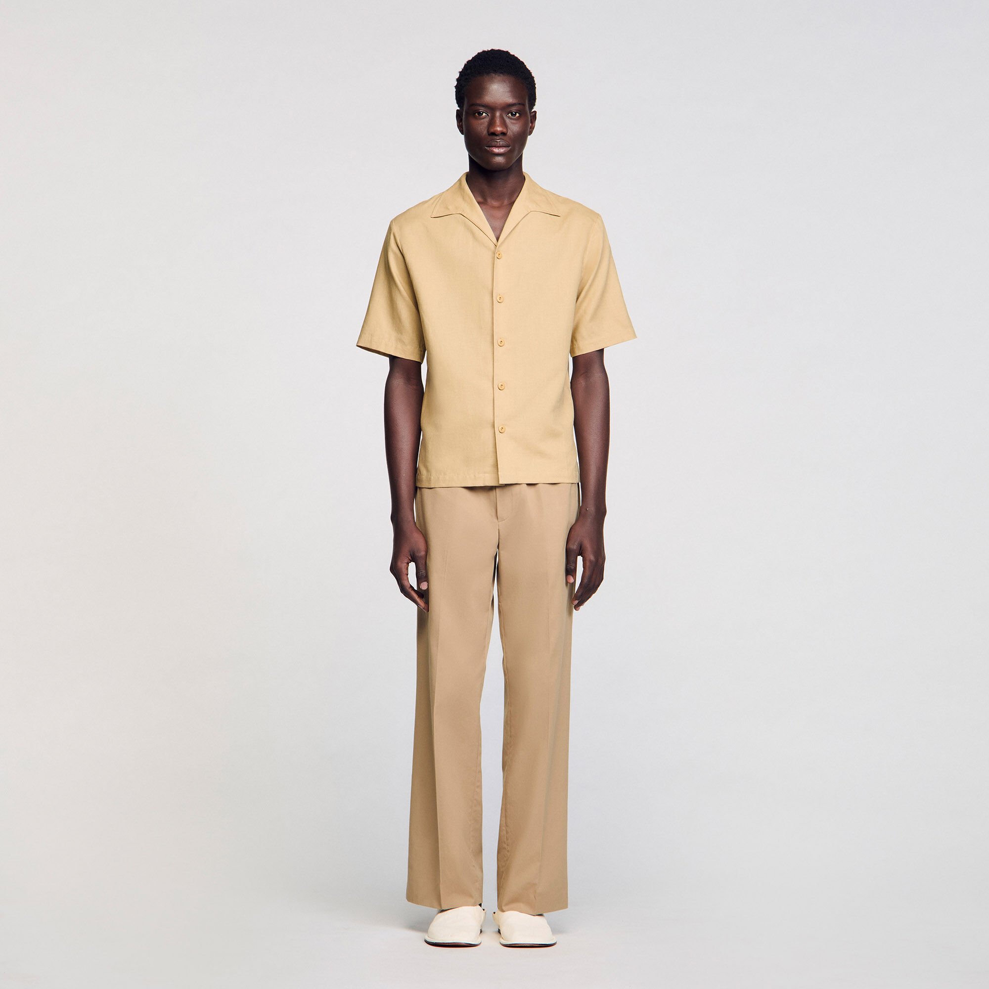 Chemise en coton et lin
