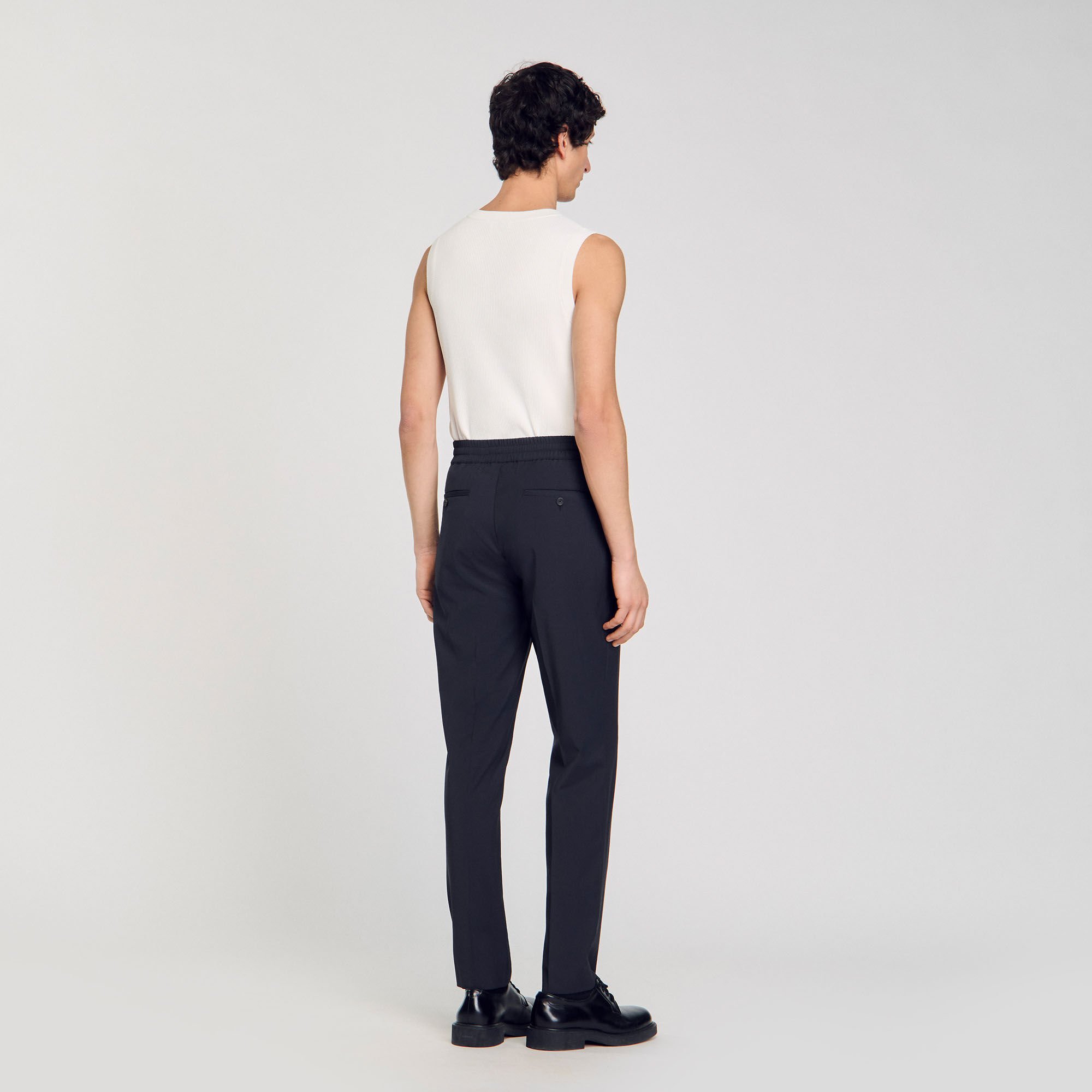 Pantalon droit élastiqué