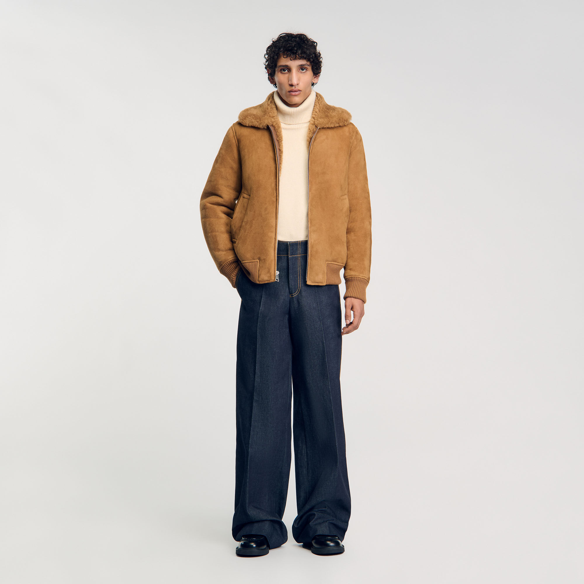 Sandro veste en cuir homme best sale
