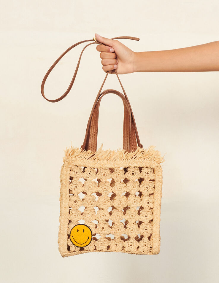 Sandro Smiley® Petit cabas en paille. 1 Sandro Smiley® Petit cabas en paille. 1