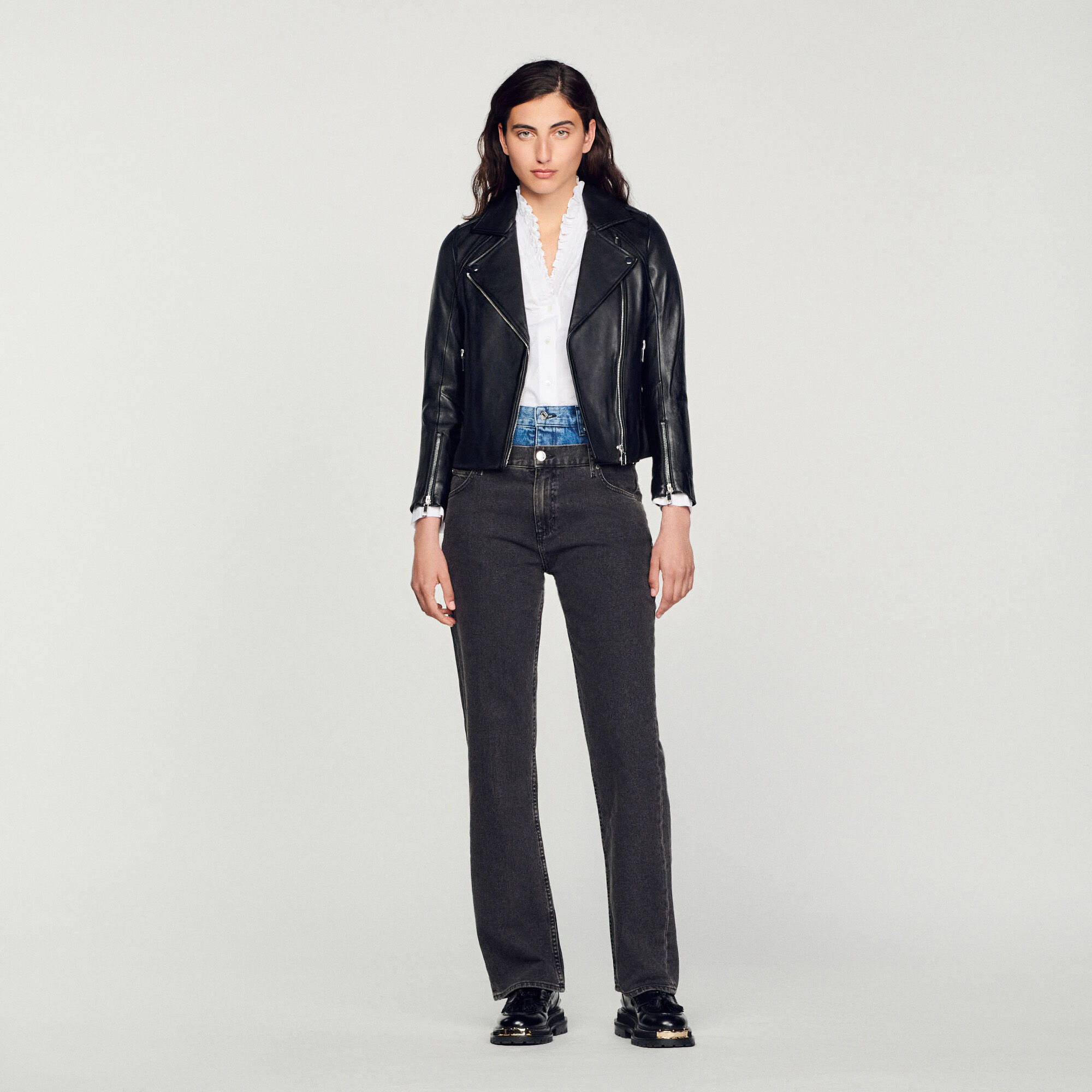 Veste cuir sandro hotsell femme