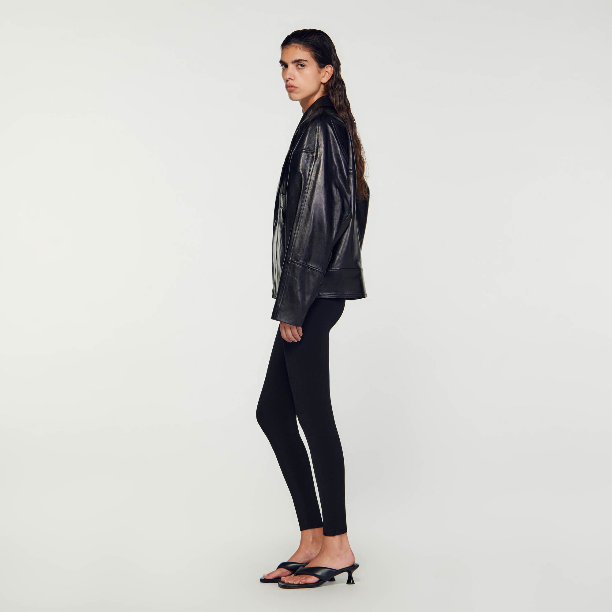 Blouson en cuir oversize