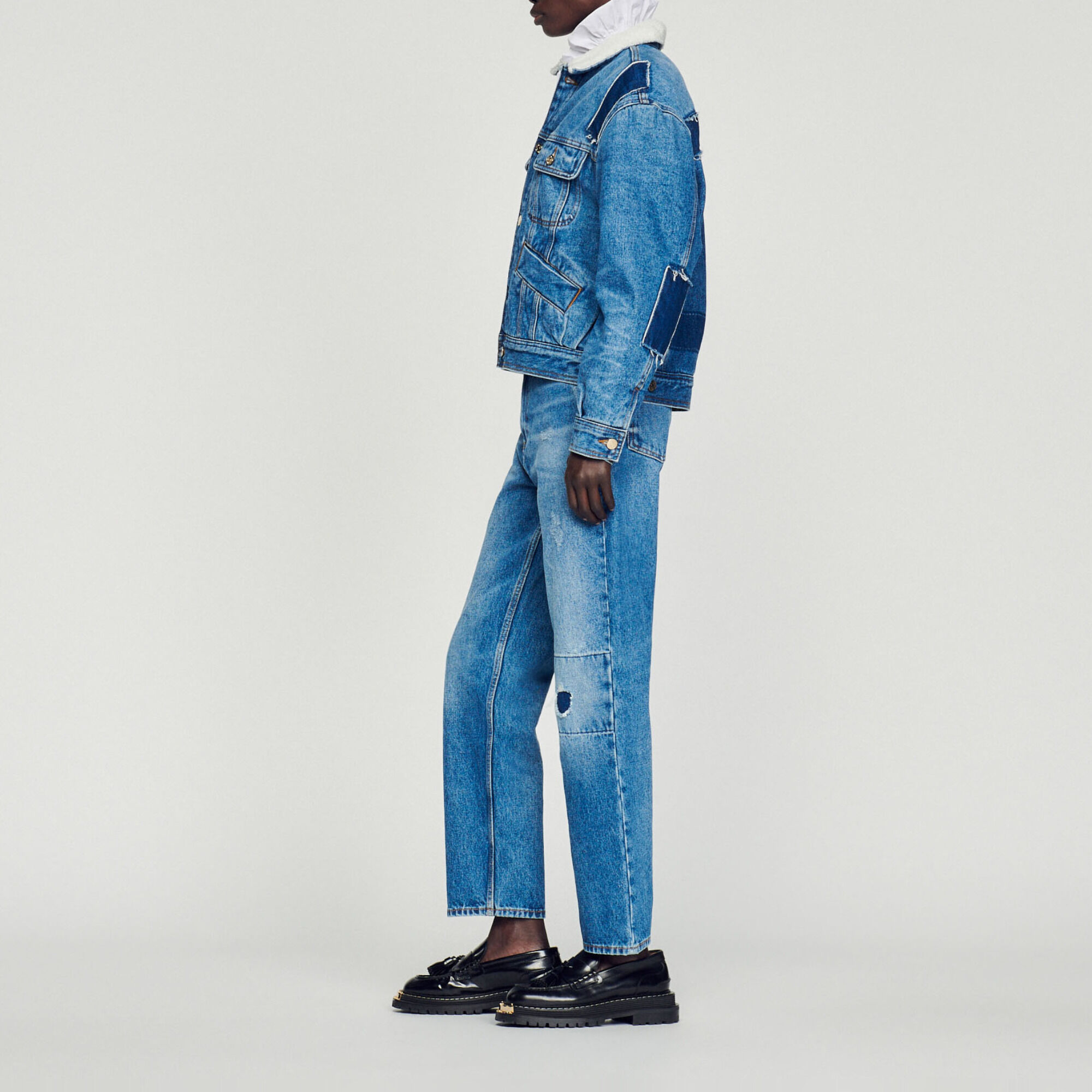 Veste en jean on sale sandro homme