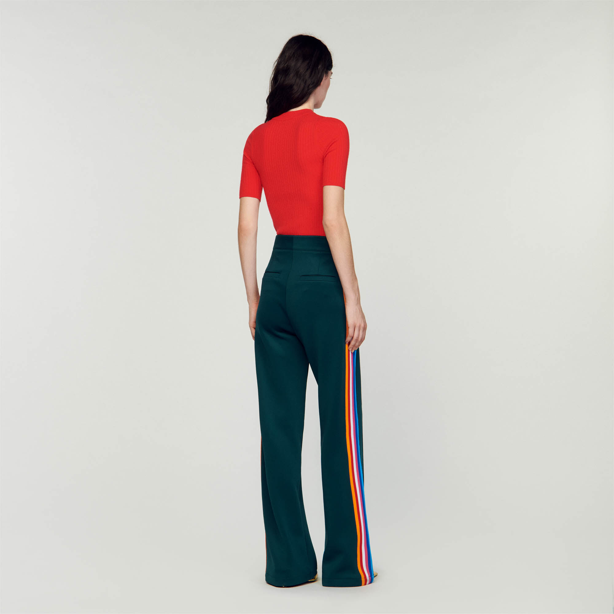 Pantalon à shop bandes latérales femme
