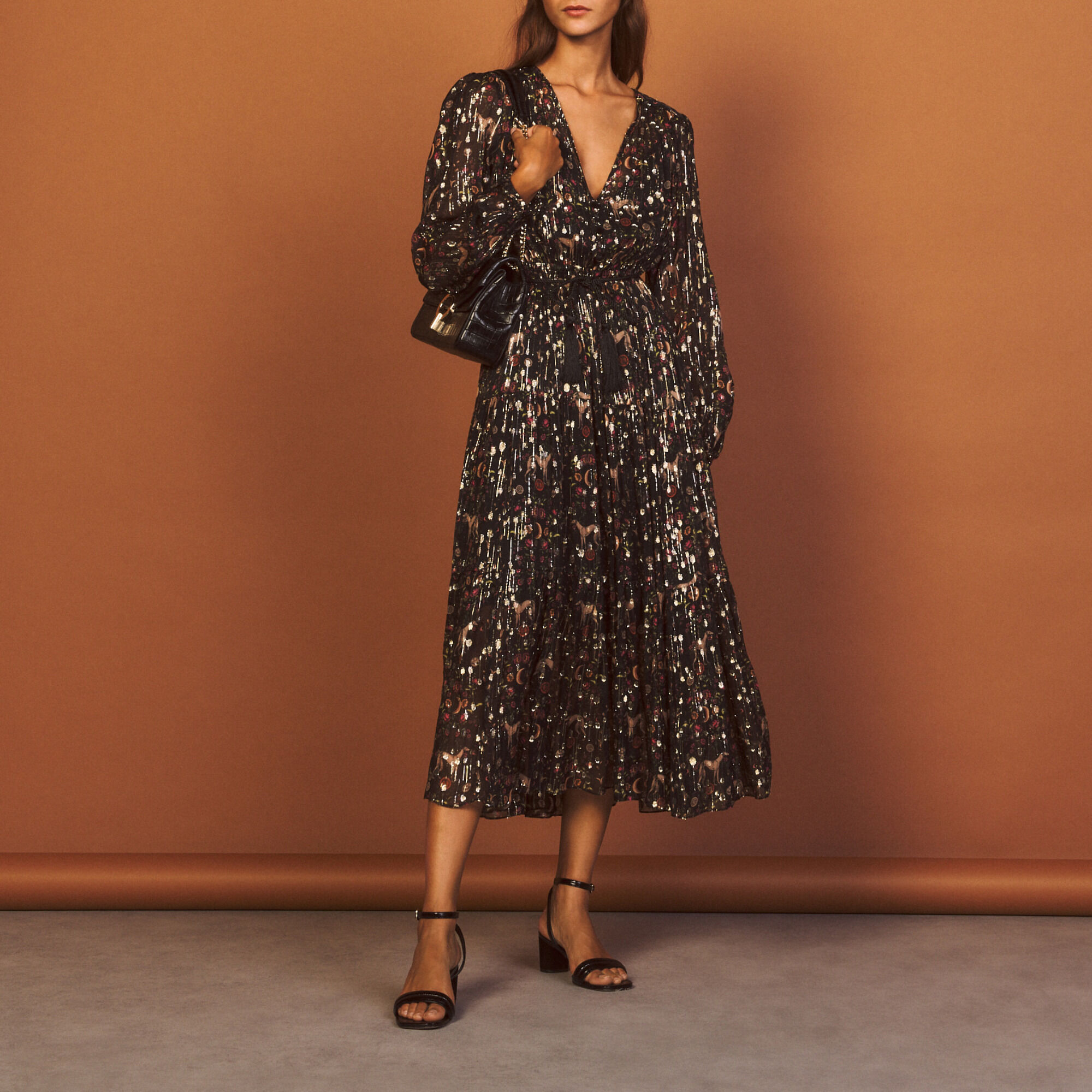 Robe longue avec lurex