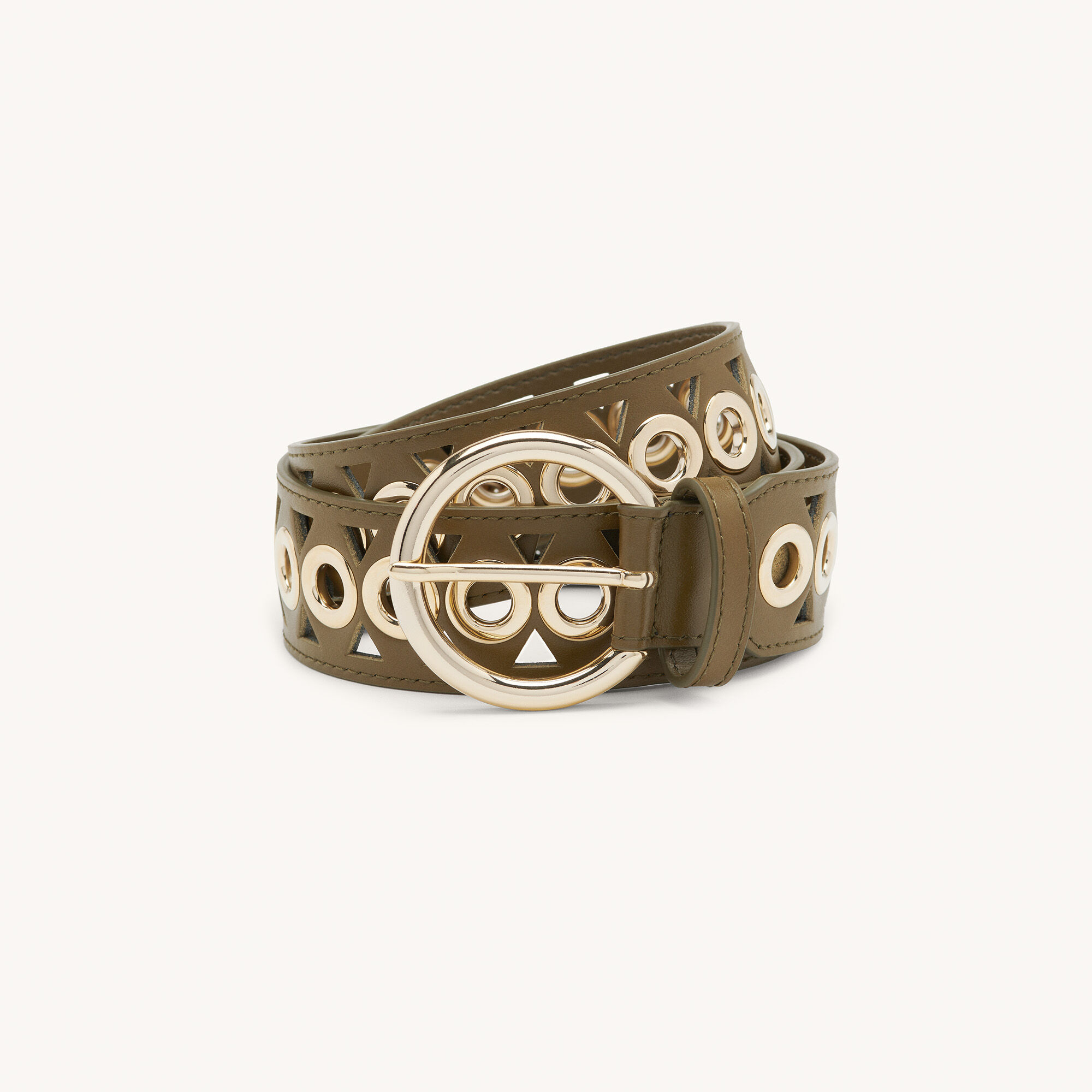 Ceinture en cuir avec illets