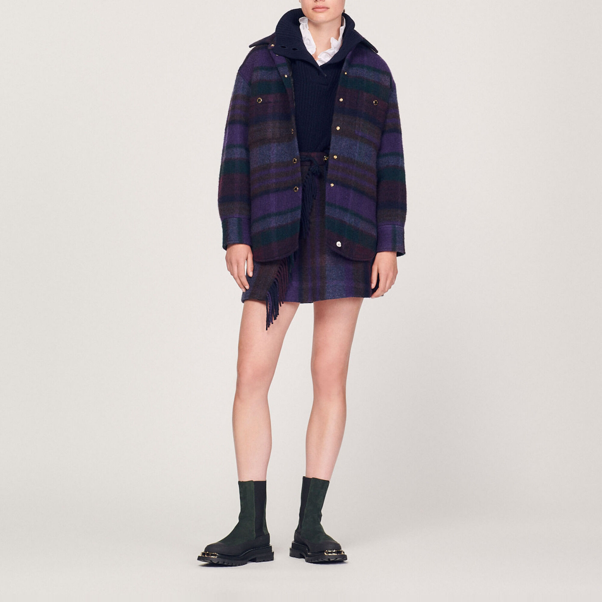 Manteau 2025 sandro carreaux
