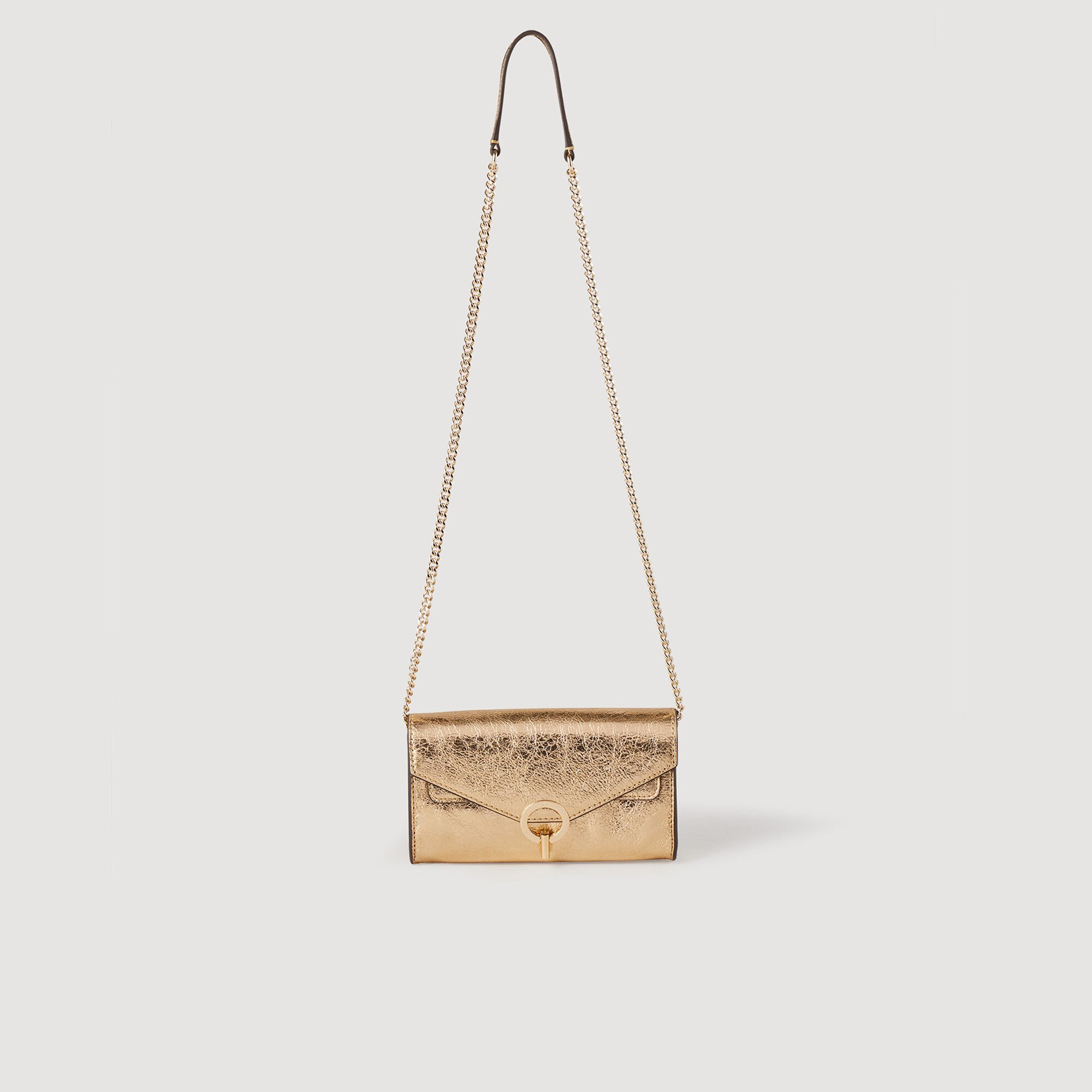 Pochette cuir on sale doré