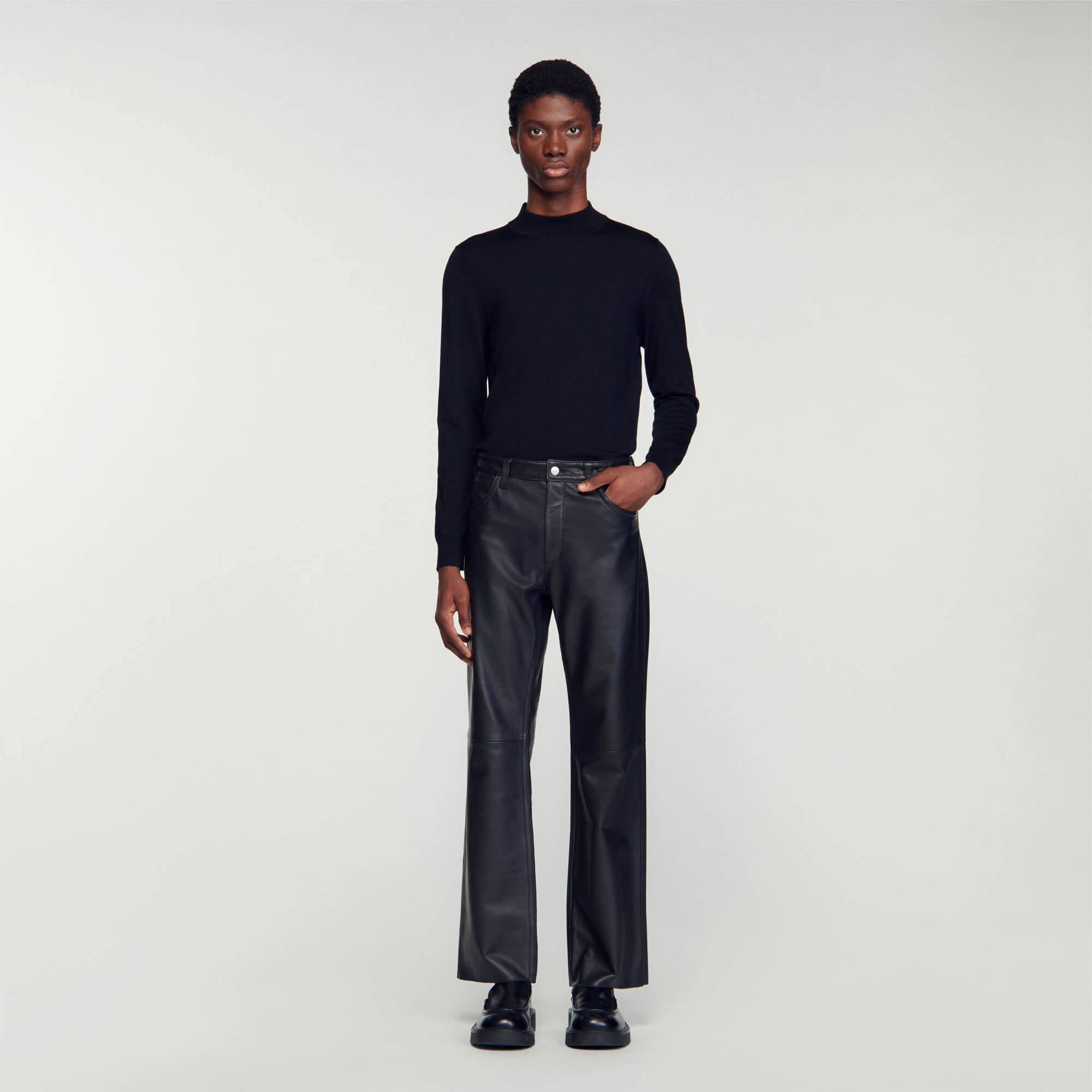 Pantalon cuir femme hot sale sandro