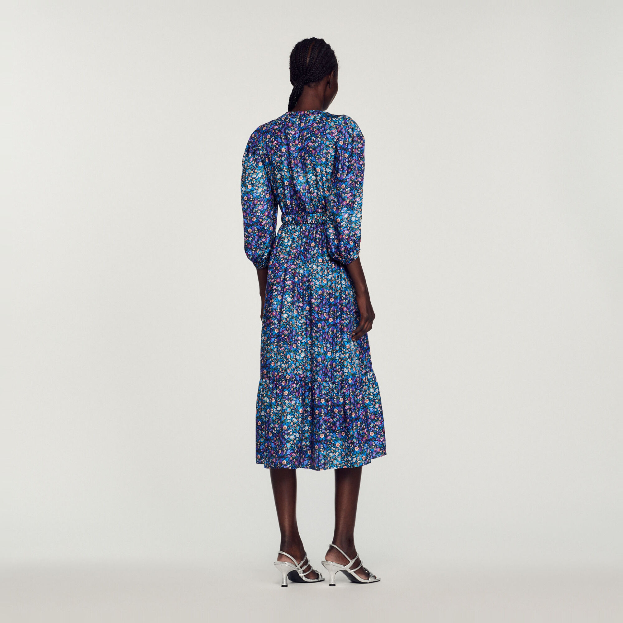 Sandro robe new arrivals longue bleue