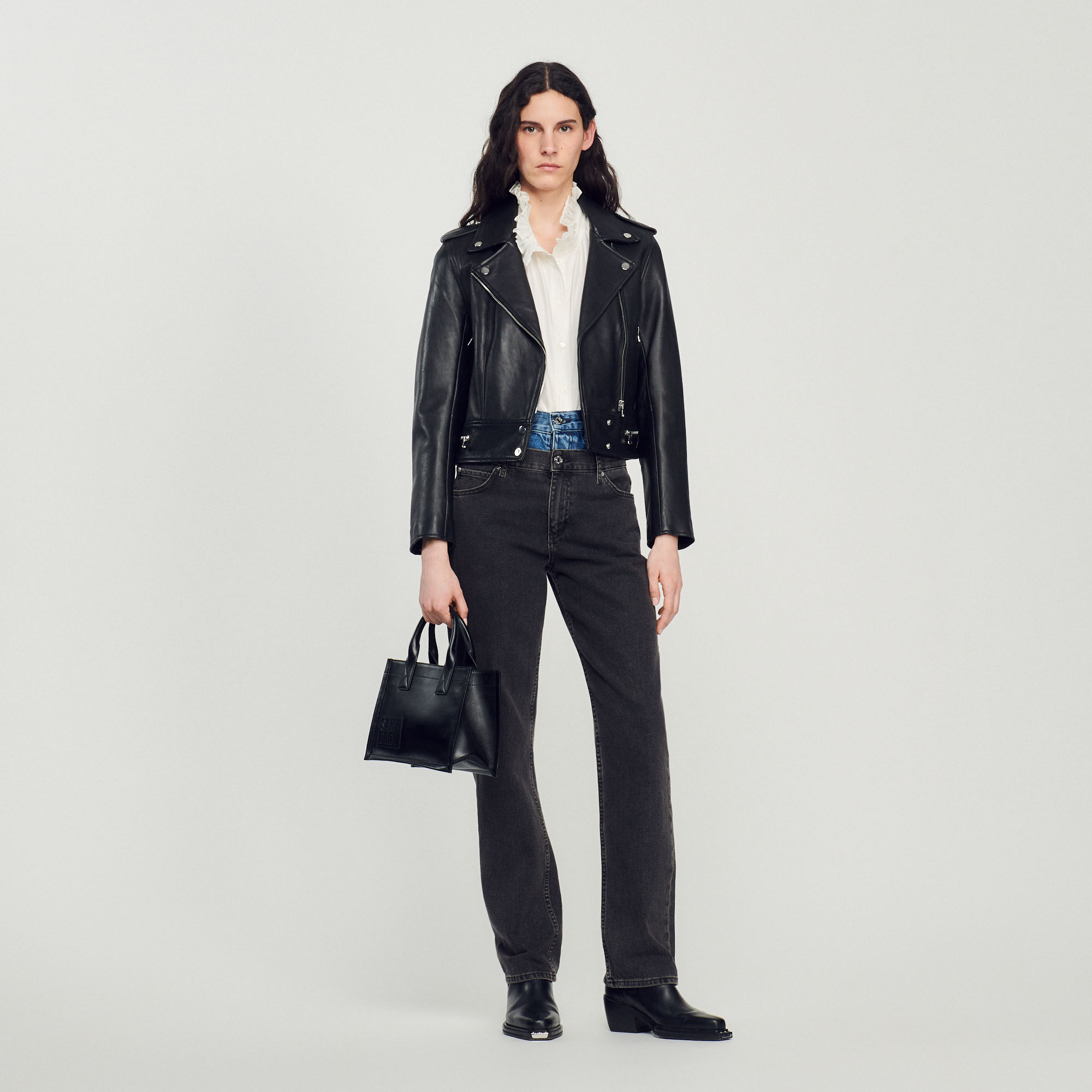 Veste cuir sandro hotsell femme