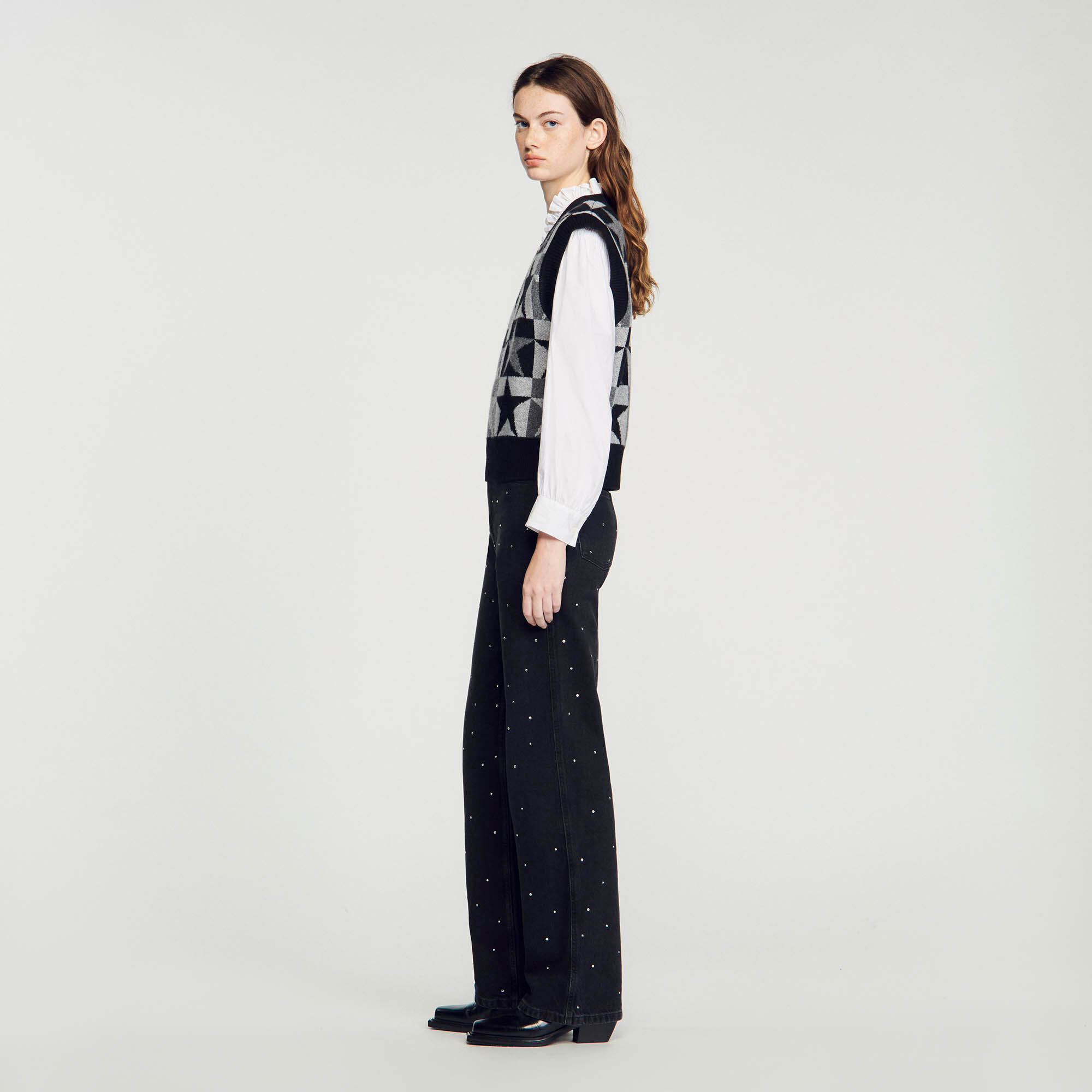 Pull jacquard toile SFPPU02022 Pulls Cardigans Sandro Paris