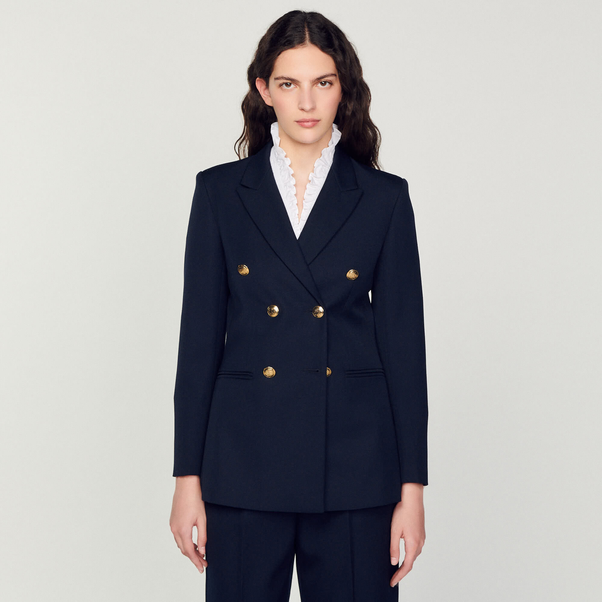 Veste de tailleur double boutonnage SFPVE00440 Blousons Vestes