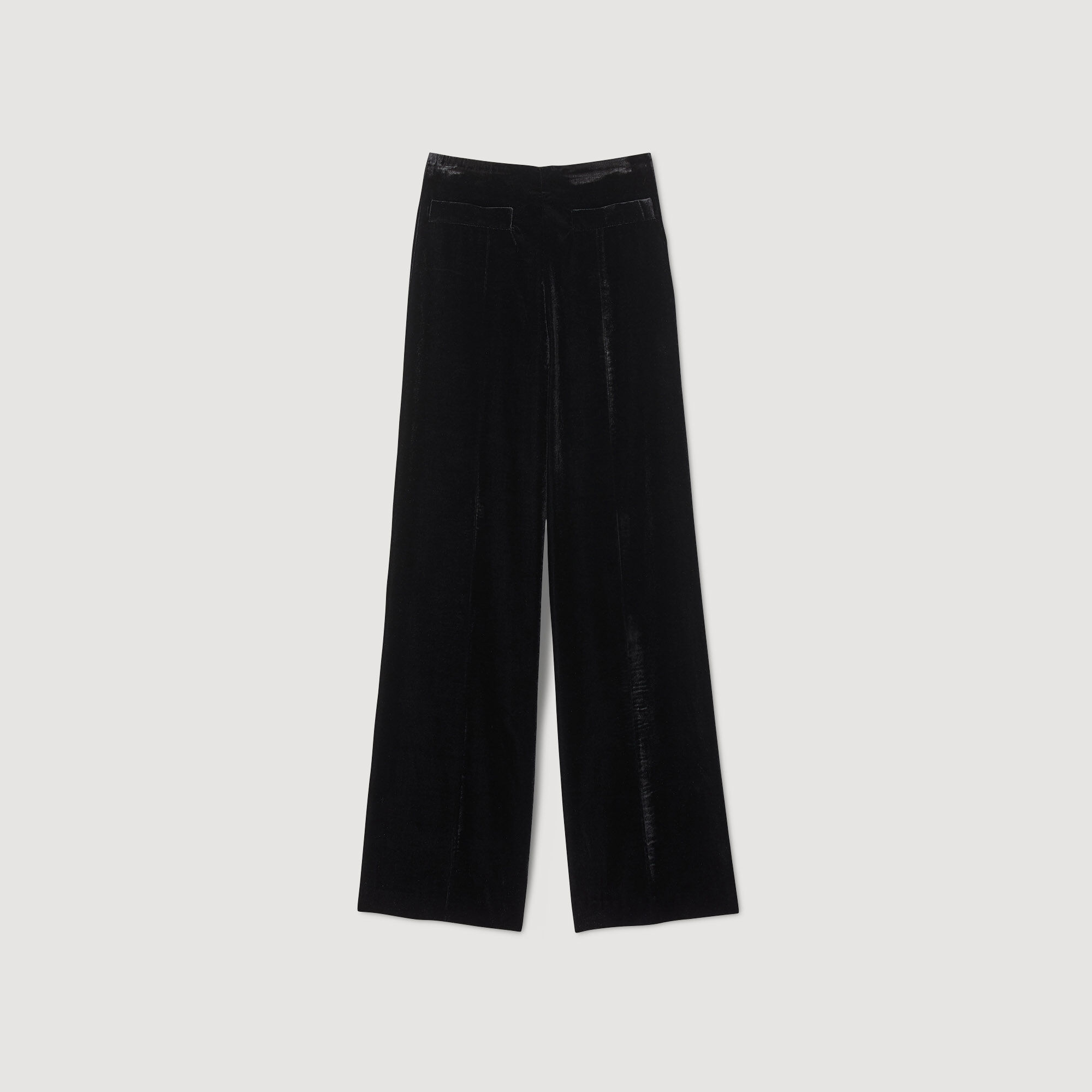 Pantalon velours sale noir femme