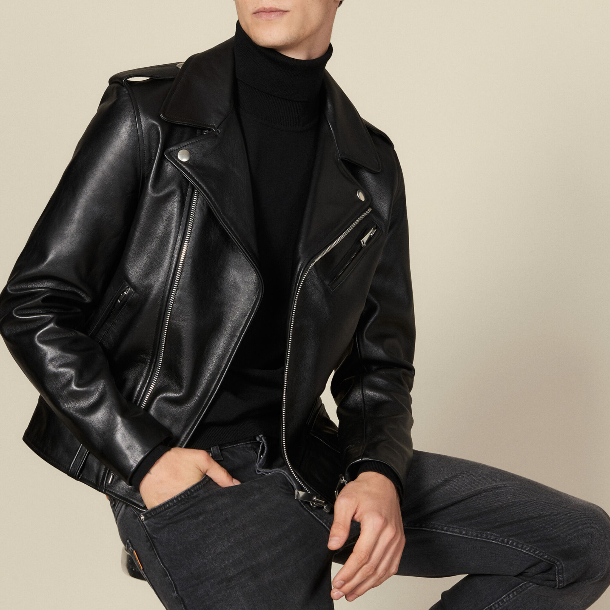 Sandro veste shop cuir homme