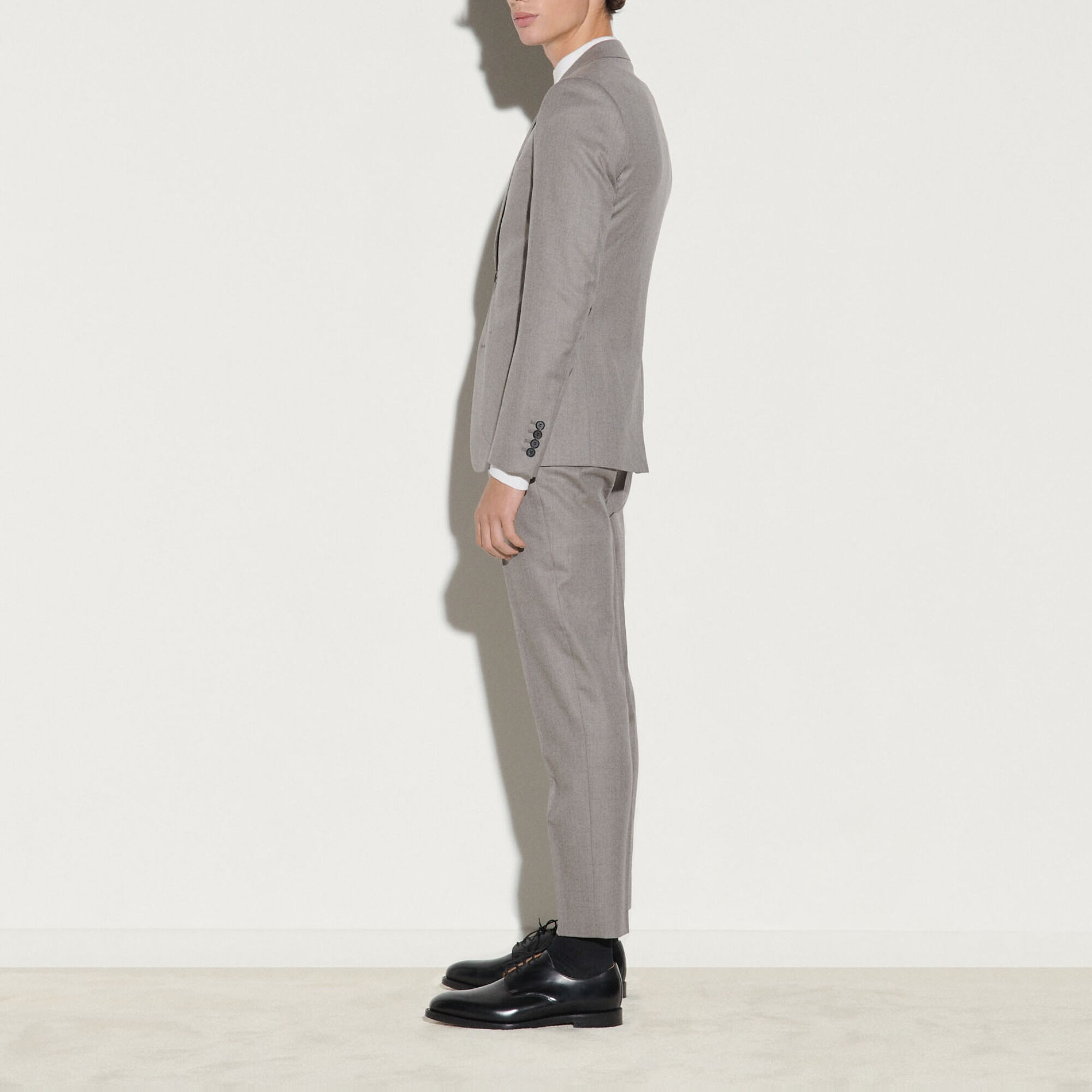 Veste de costume en flanelle SHPVE00455 Taupe - Costumes ...