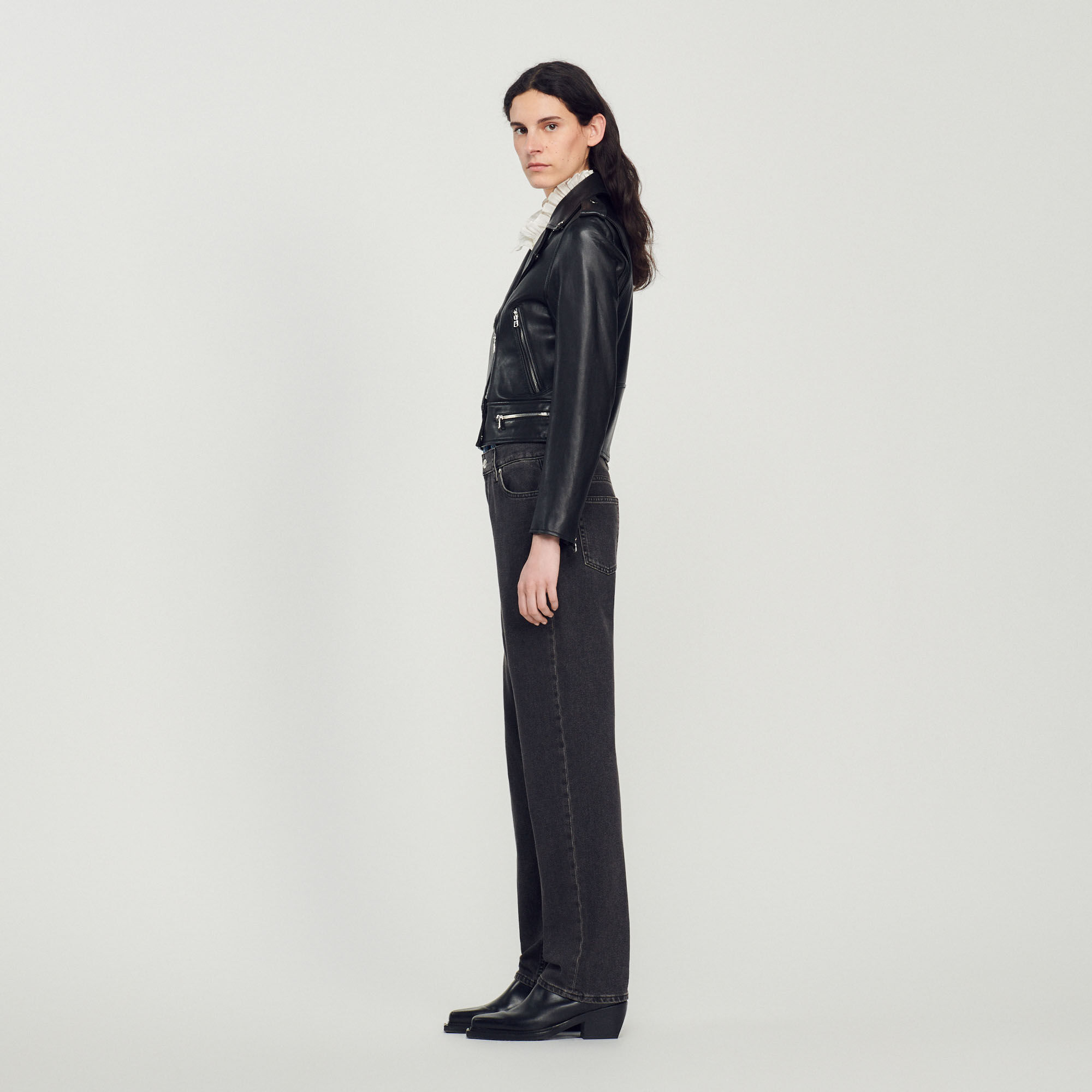Blouson cuir sales sandro femme