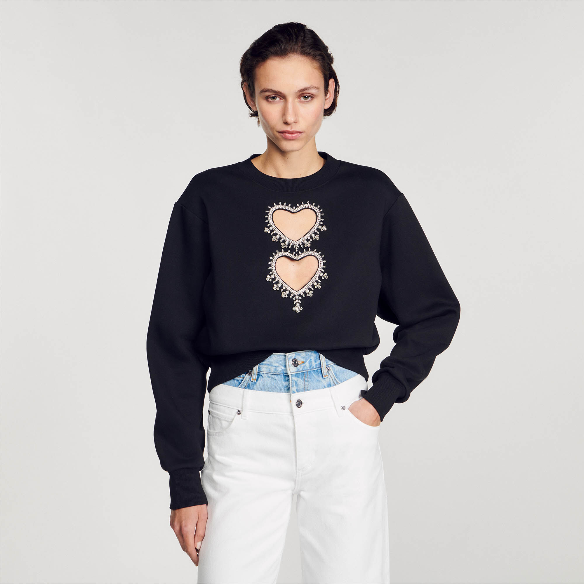 Sweat c urs strass s SFPSW00634 Sweats Sandro Paris