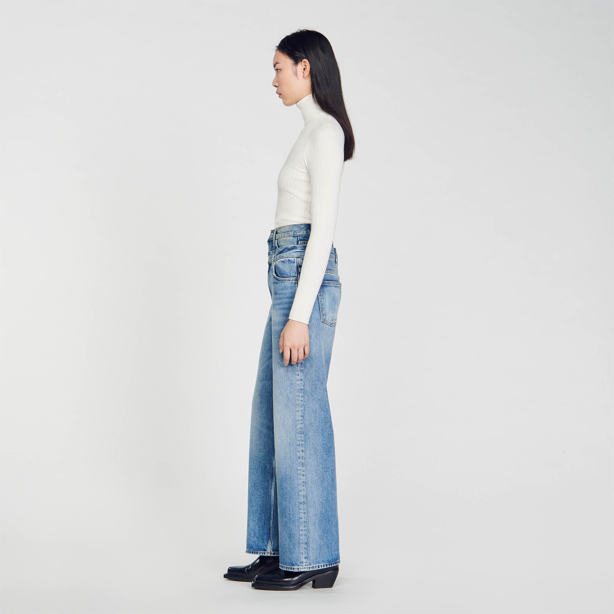 Jean double ceinture SFPJE00569 Jeans Sandro Paris