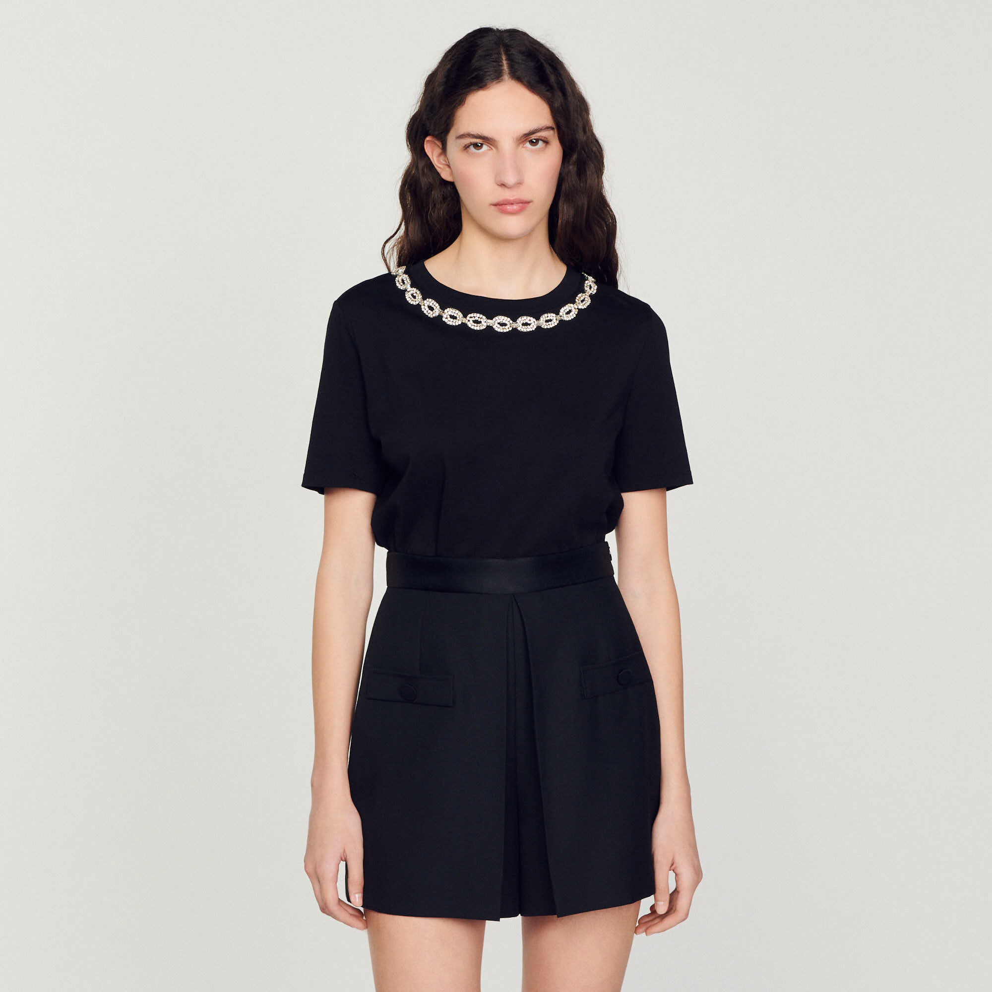 Short taille haute avec boutons SFPSH00176 Jupes Shorts