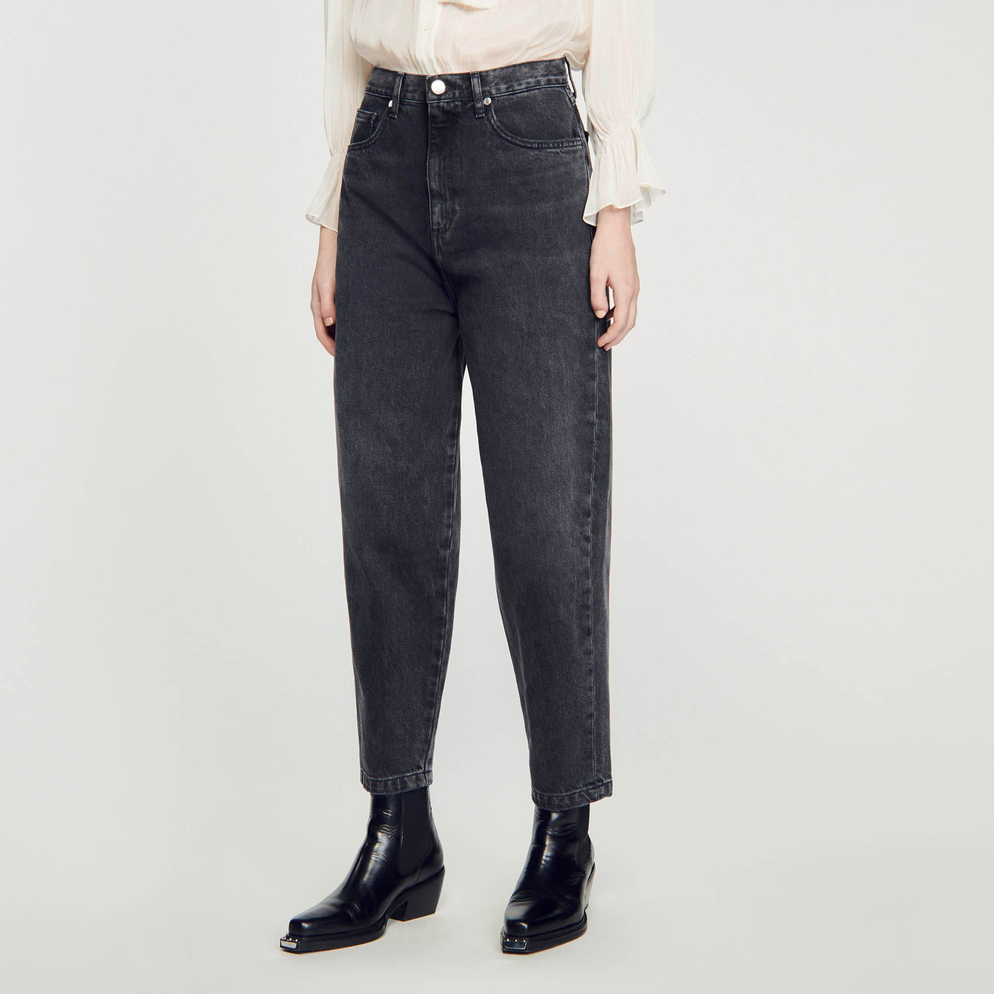 Jean noir effiloché on sale en bas femme