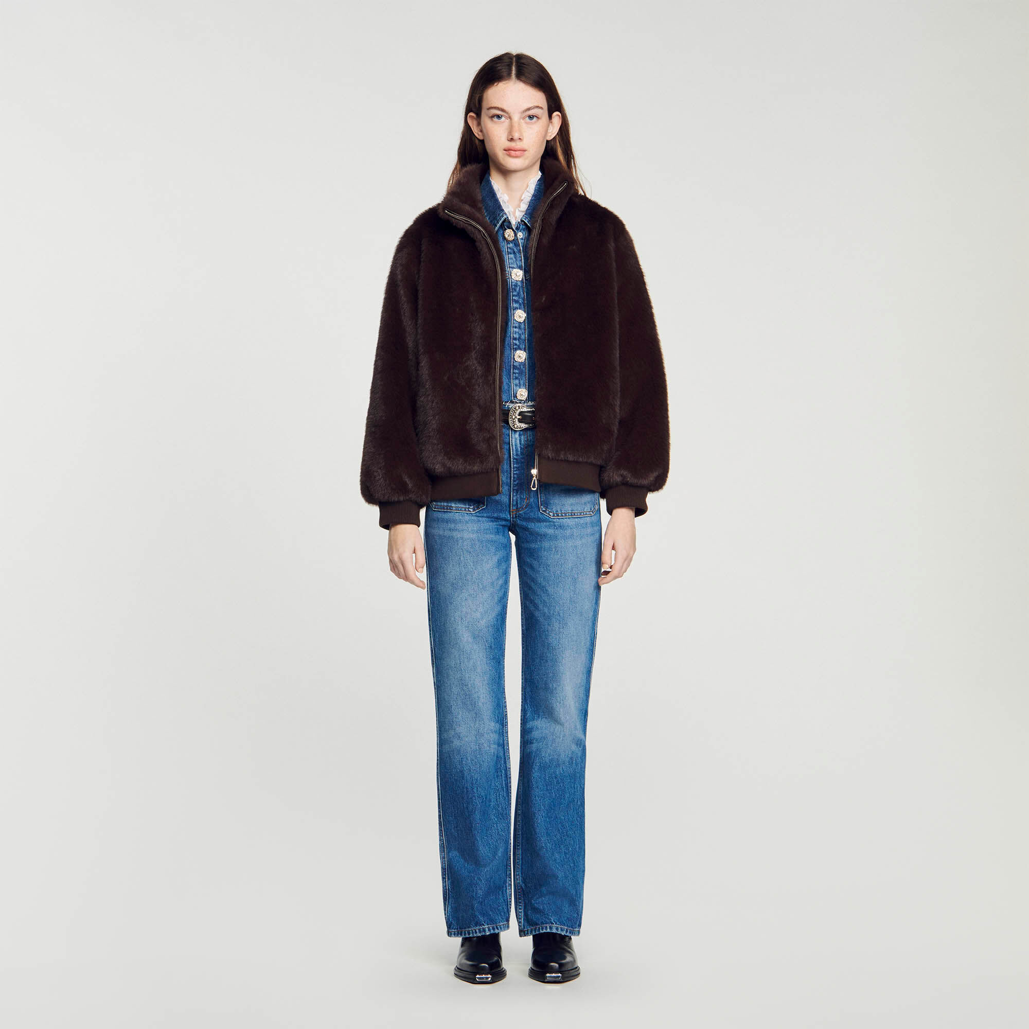 Blouson en fausse fourrure SFPOU00578 Sandro Paris