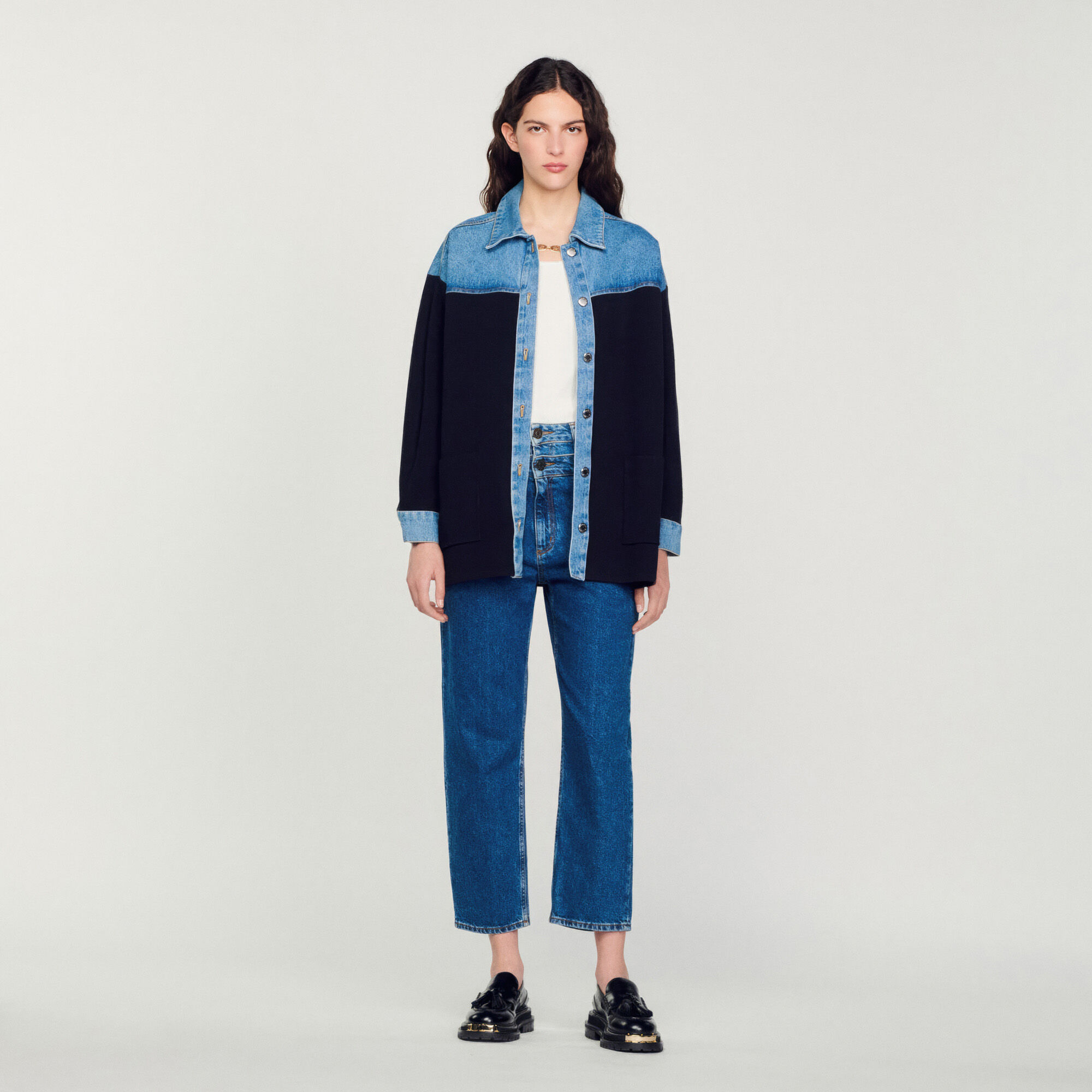 Veste bi sales matière jean