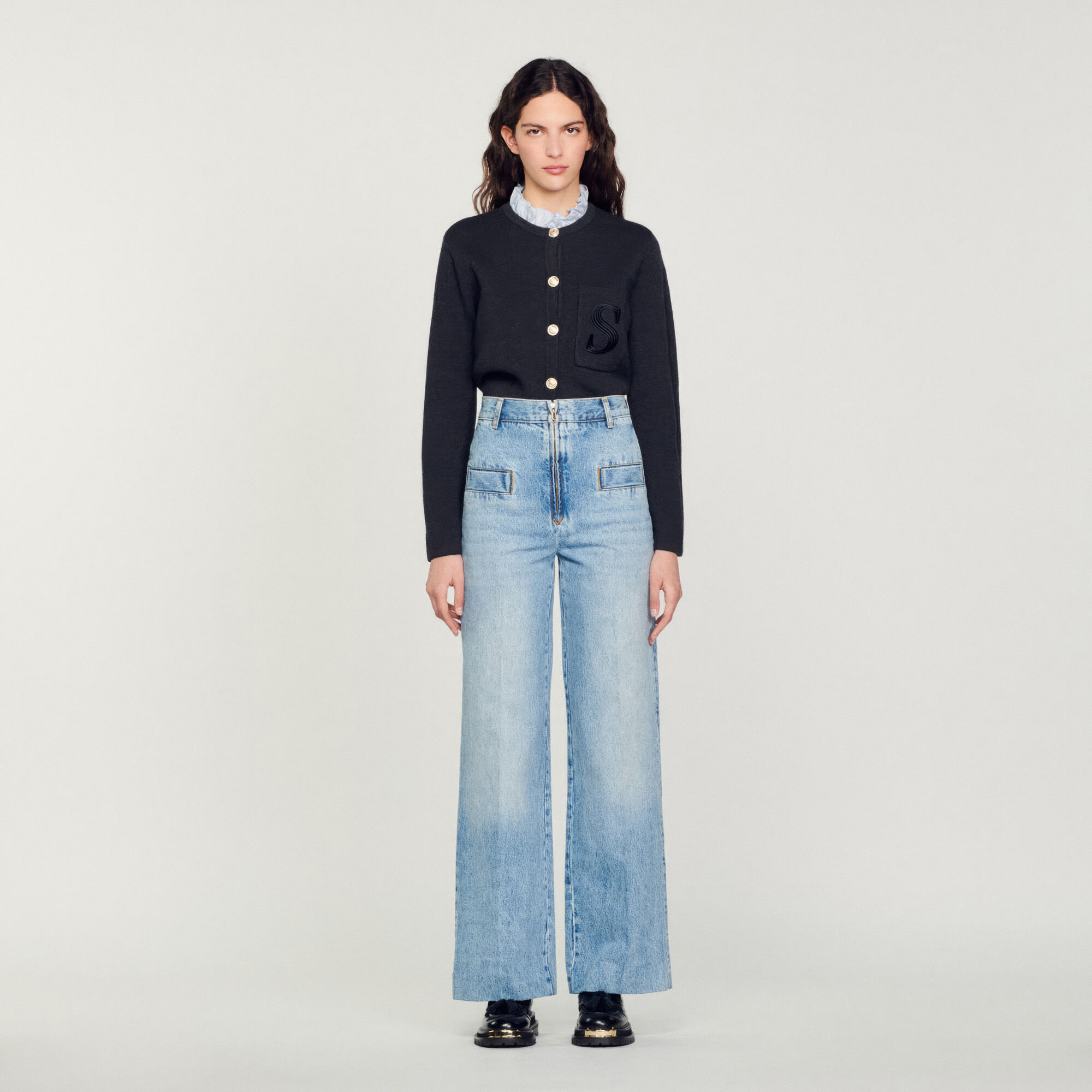 Jean bleu large femme deals