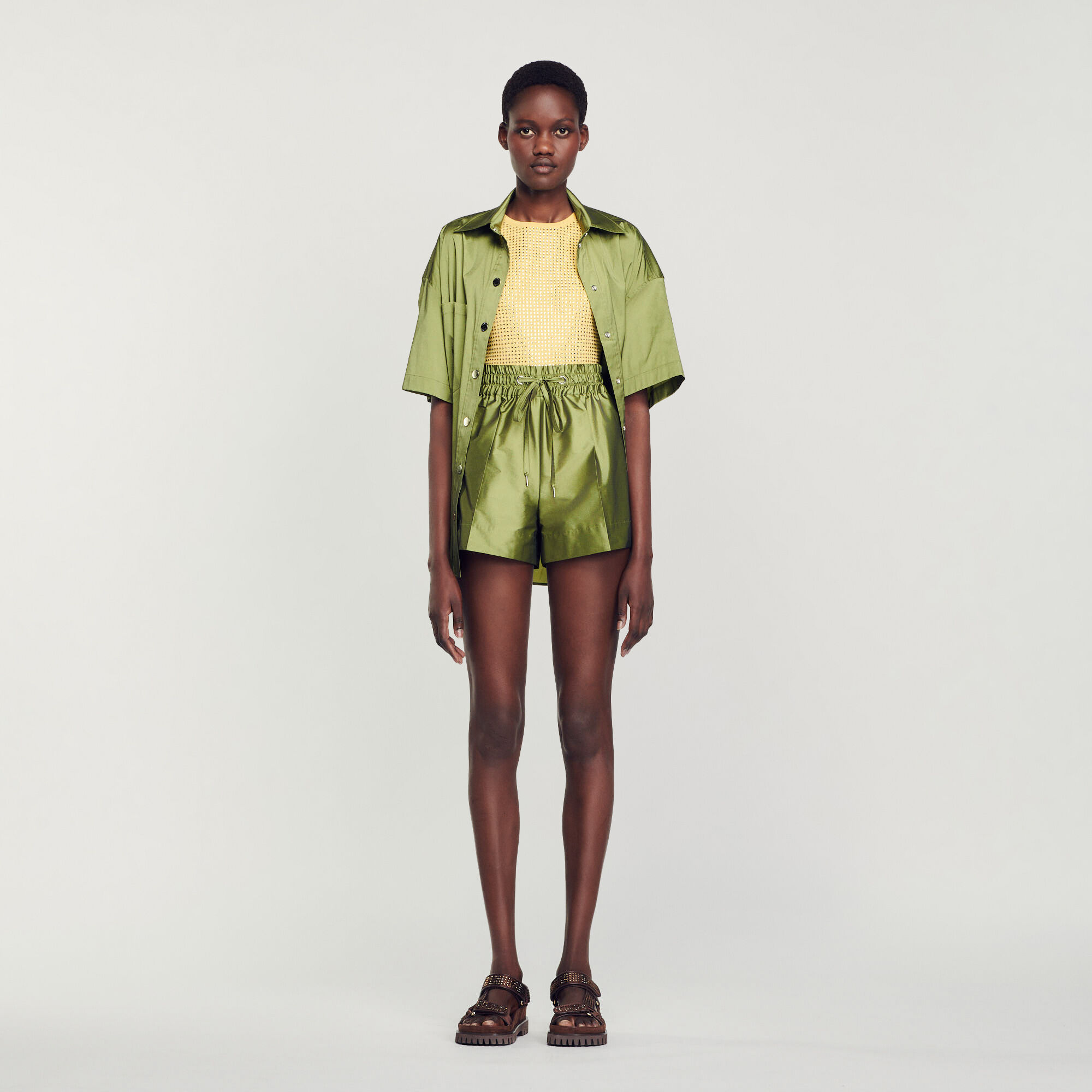 Short cuir sandro deals