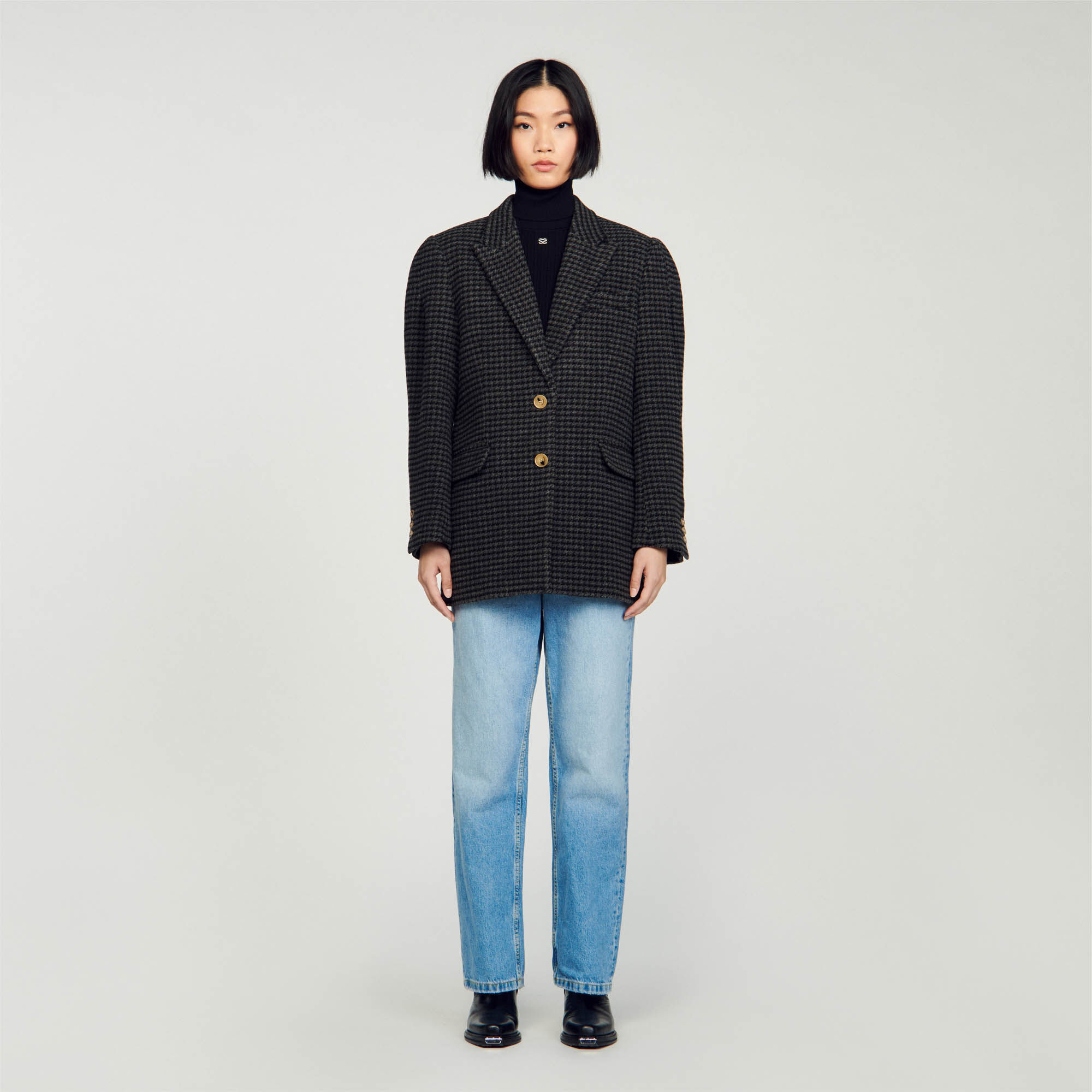 Veste pied de poule sandro sales