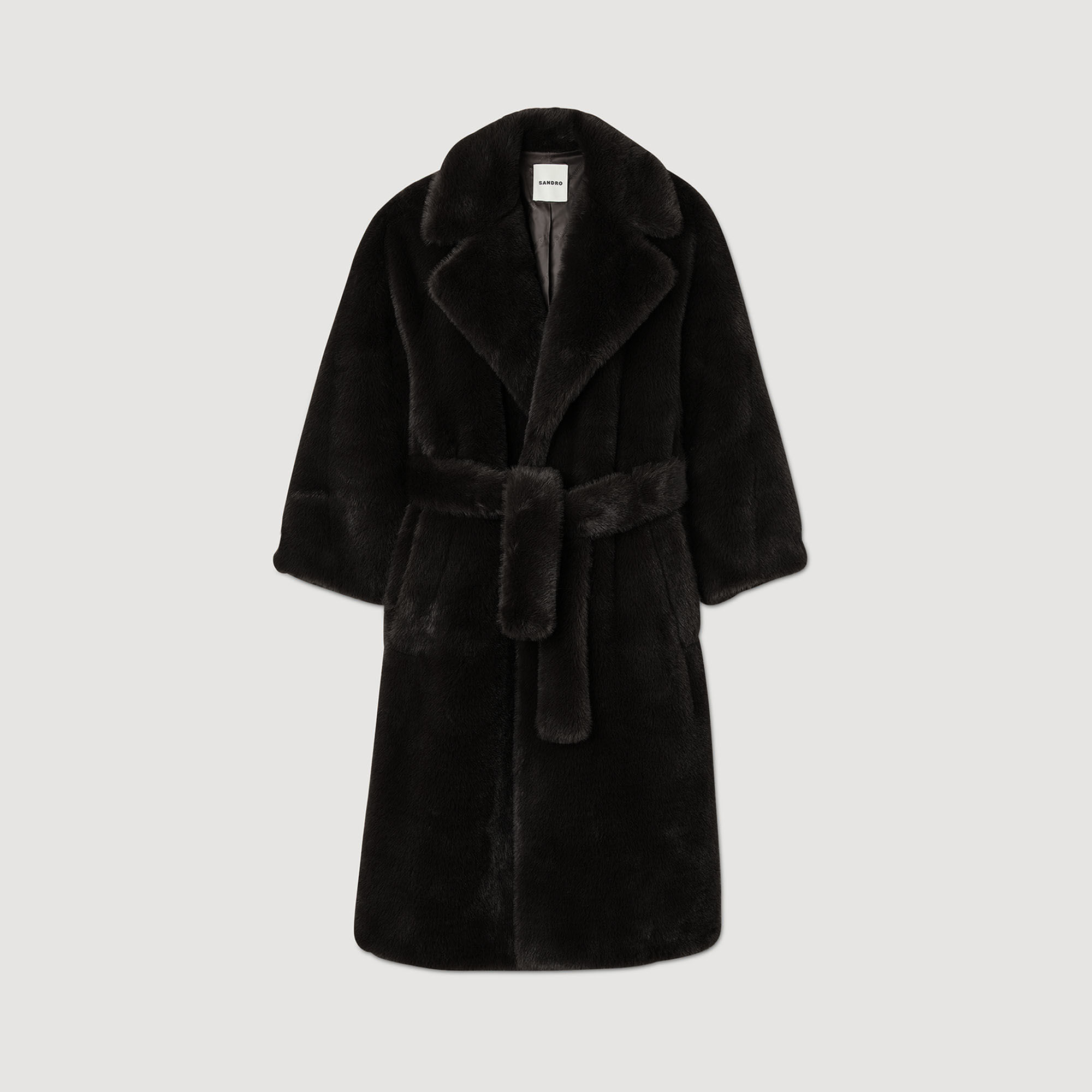 Manteau long fausse fourrure