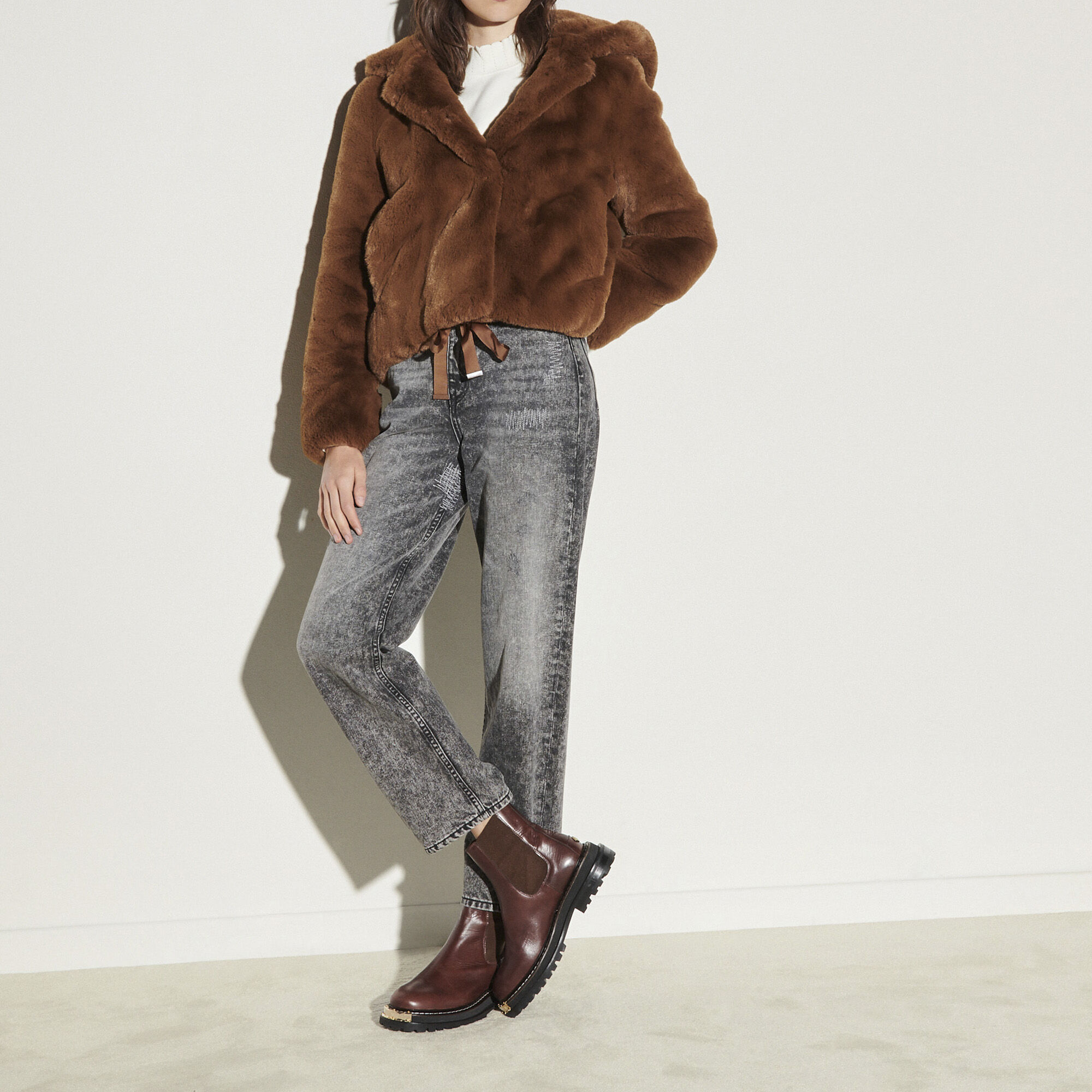 manteau sandro fourrure