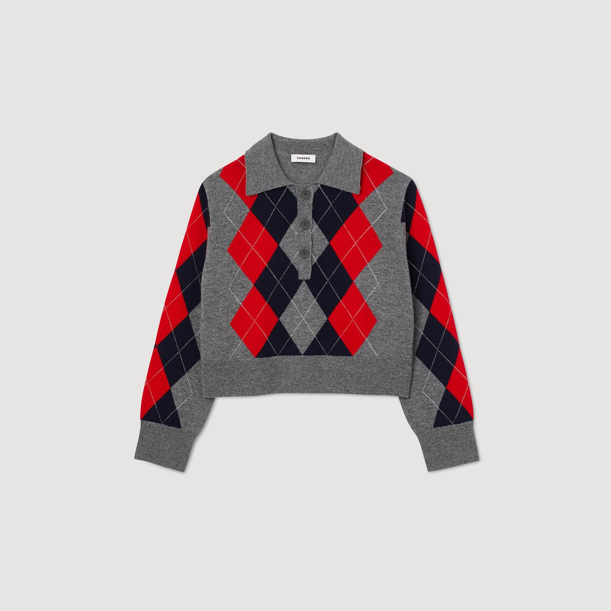 Pull jacquard losange femme clearance