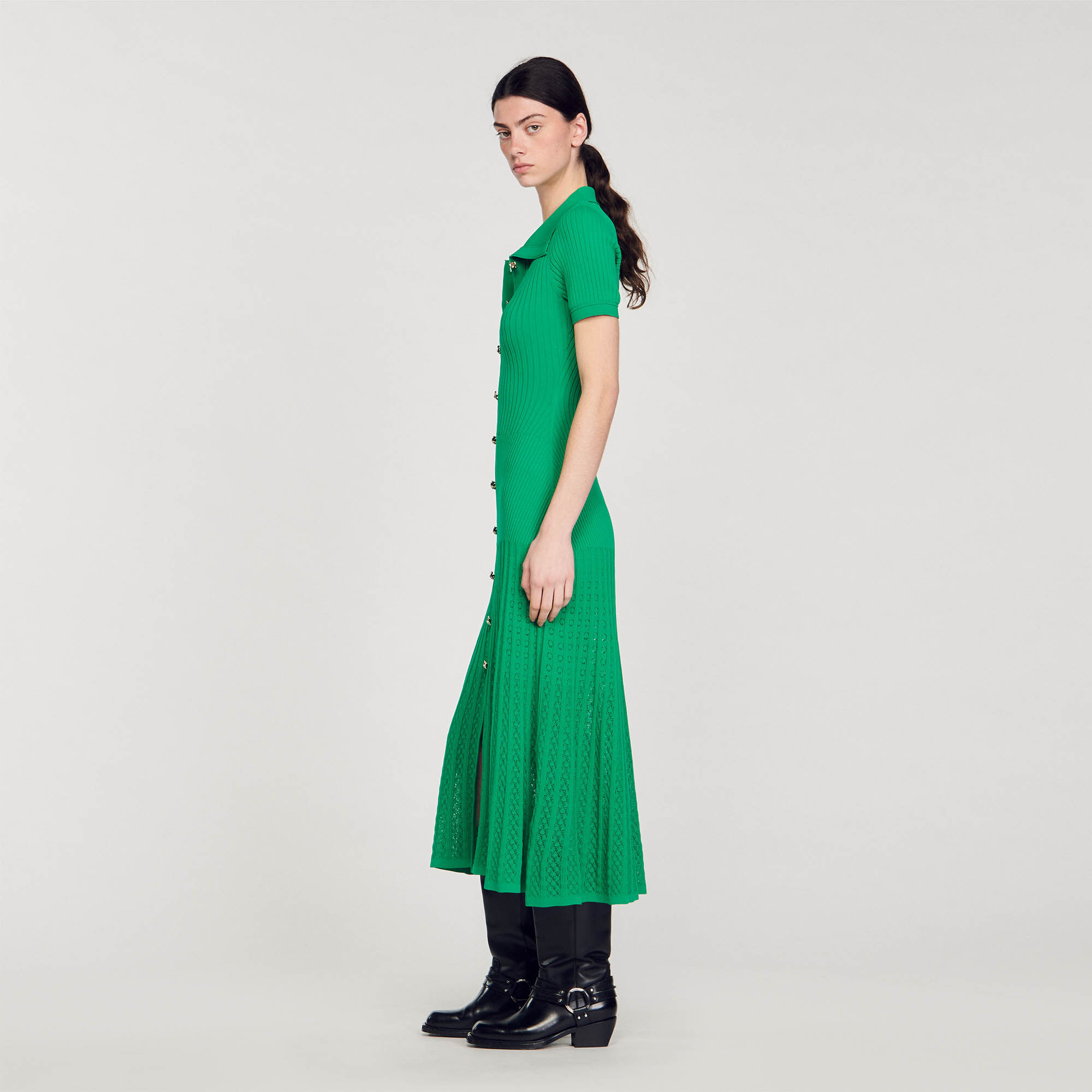 Robe longue en hotsell maille côtelée