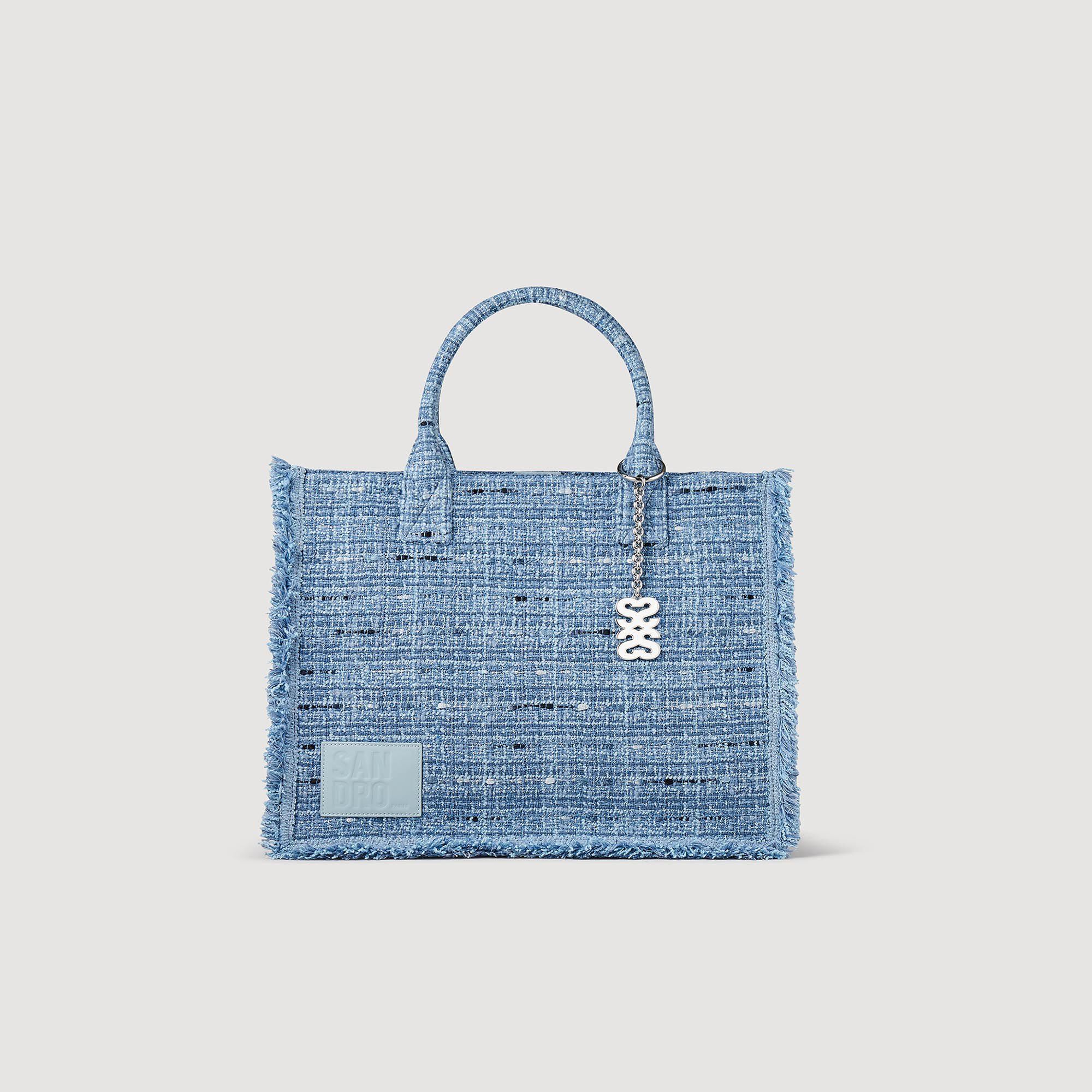 Cabas Kasbah en tweed SFASA01268 Bleu Tous les Sacs Sandro Paris
