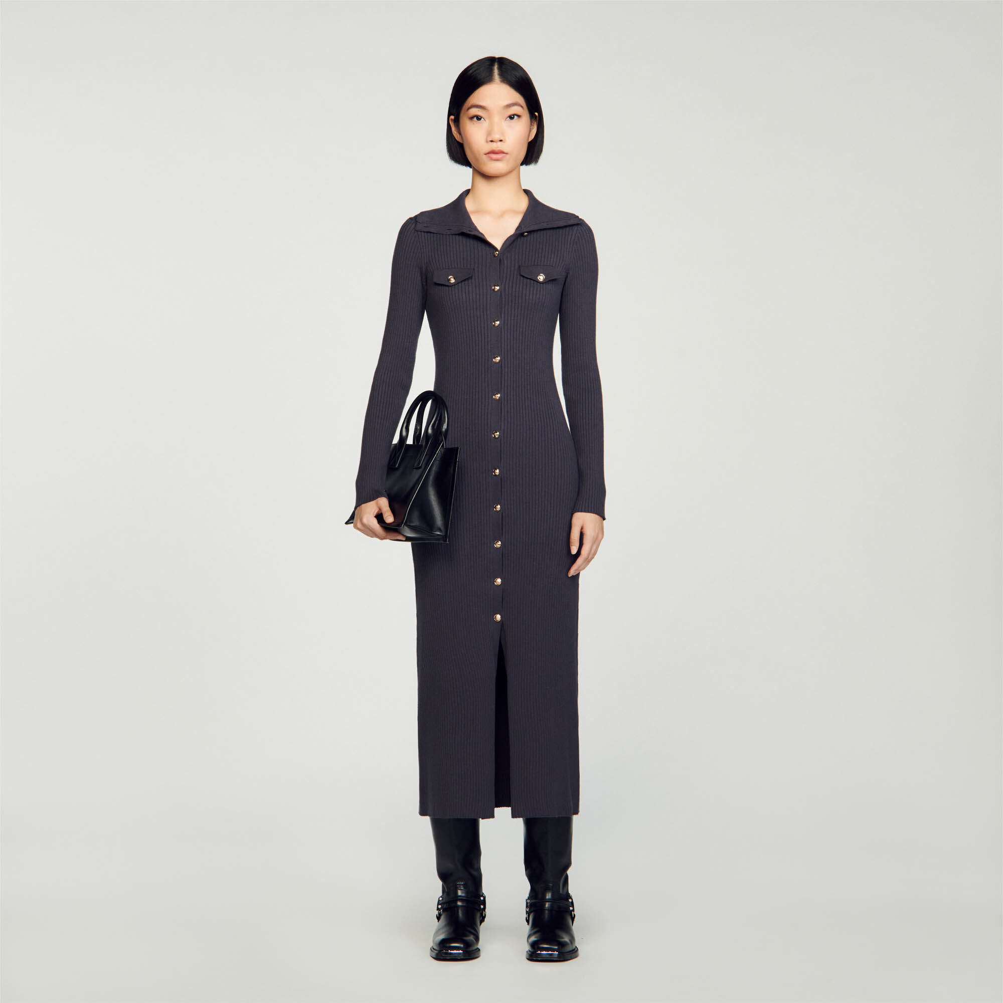 Robe longue en maille SFPRO03281 Robe longue Sandro Paris