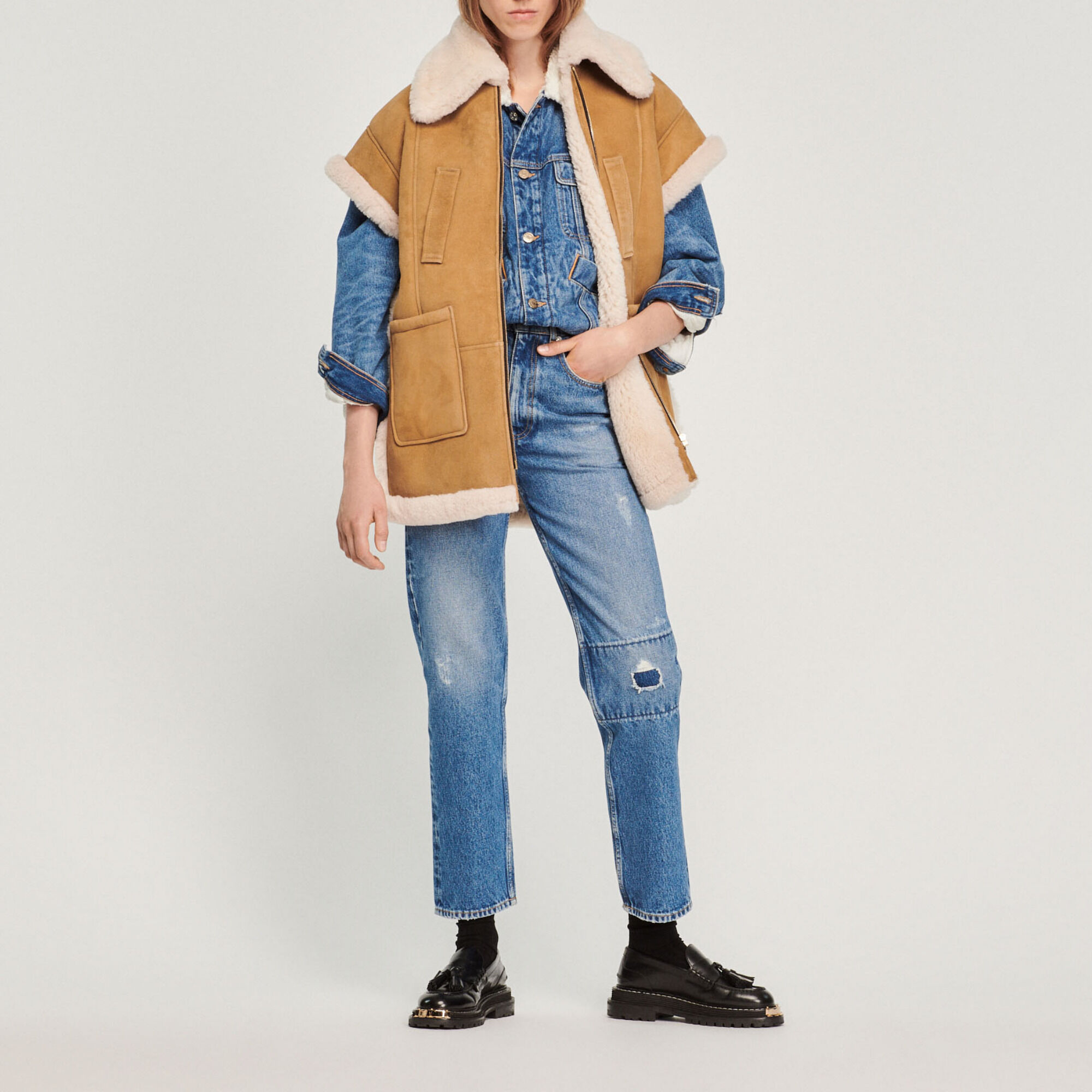 Peau lainee sandro discount femme