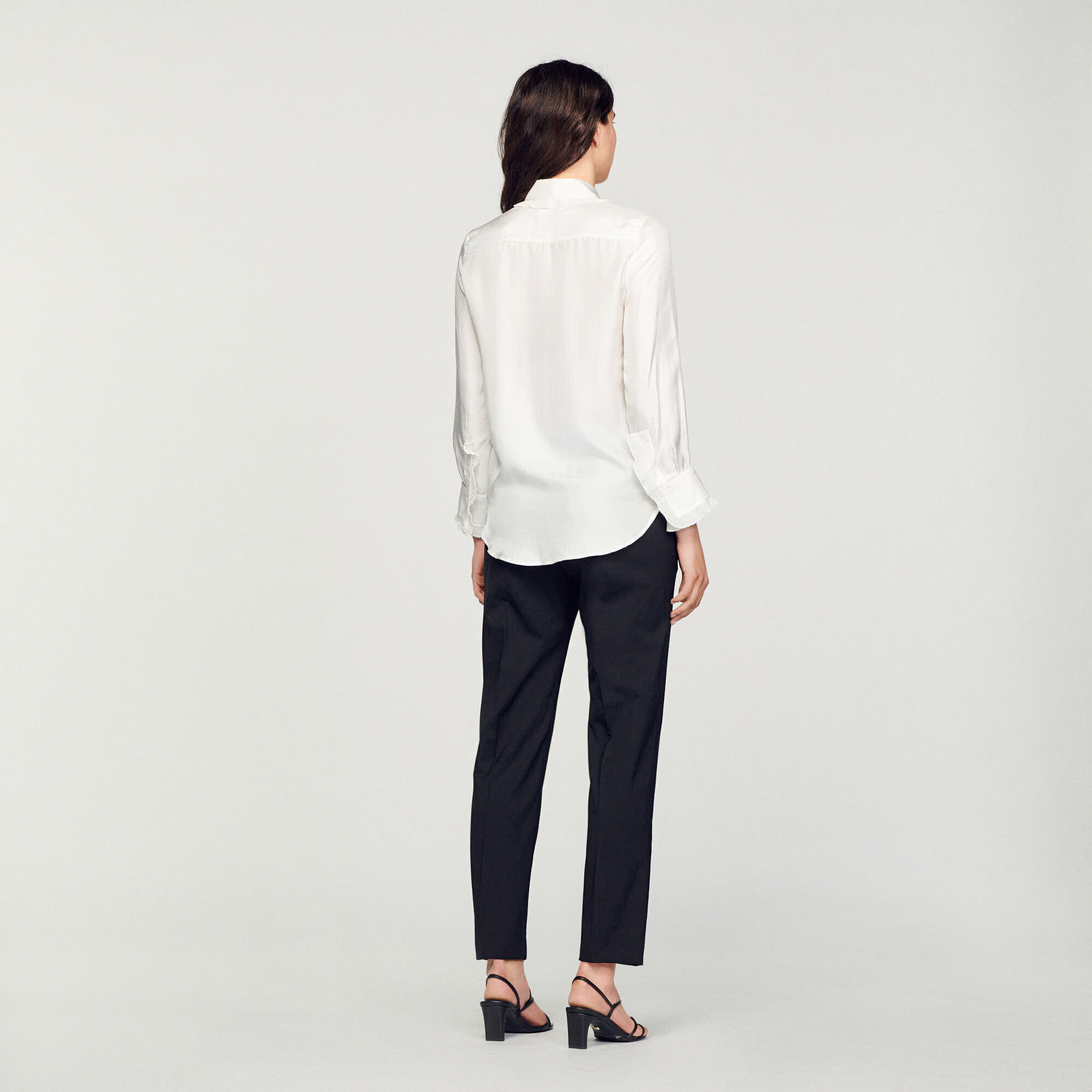 Chemise en soie avec col bord de pliss SFPCM00010 Tops
