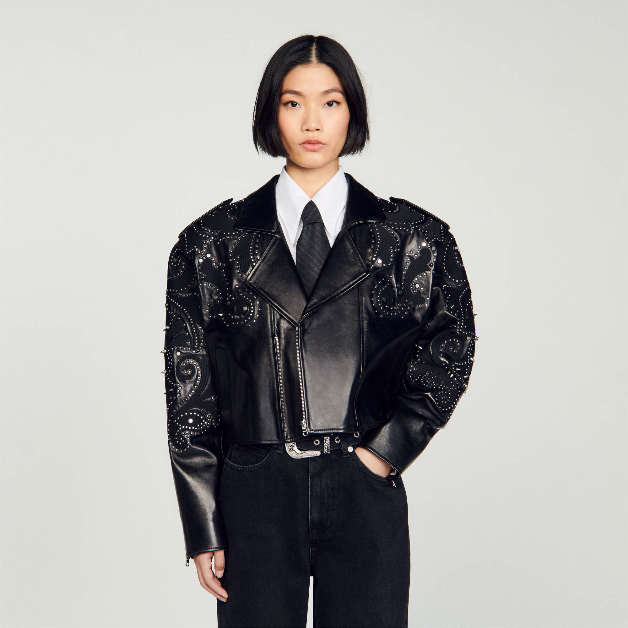 Blouson en deals cuir sandro