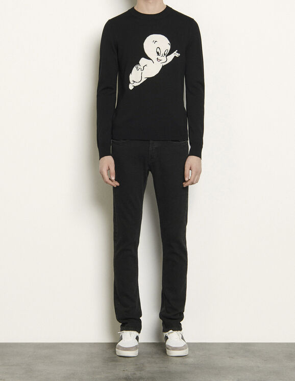 Pull fin en laine Casper : Pulls & Cardigans couleur Noir