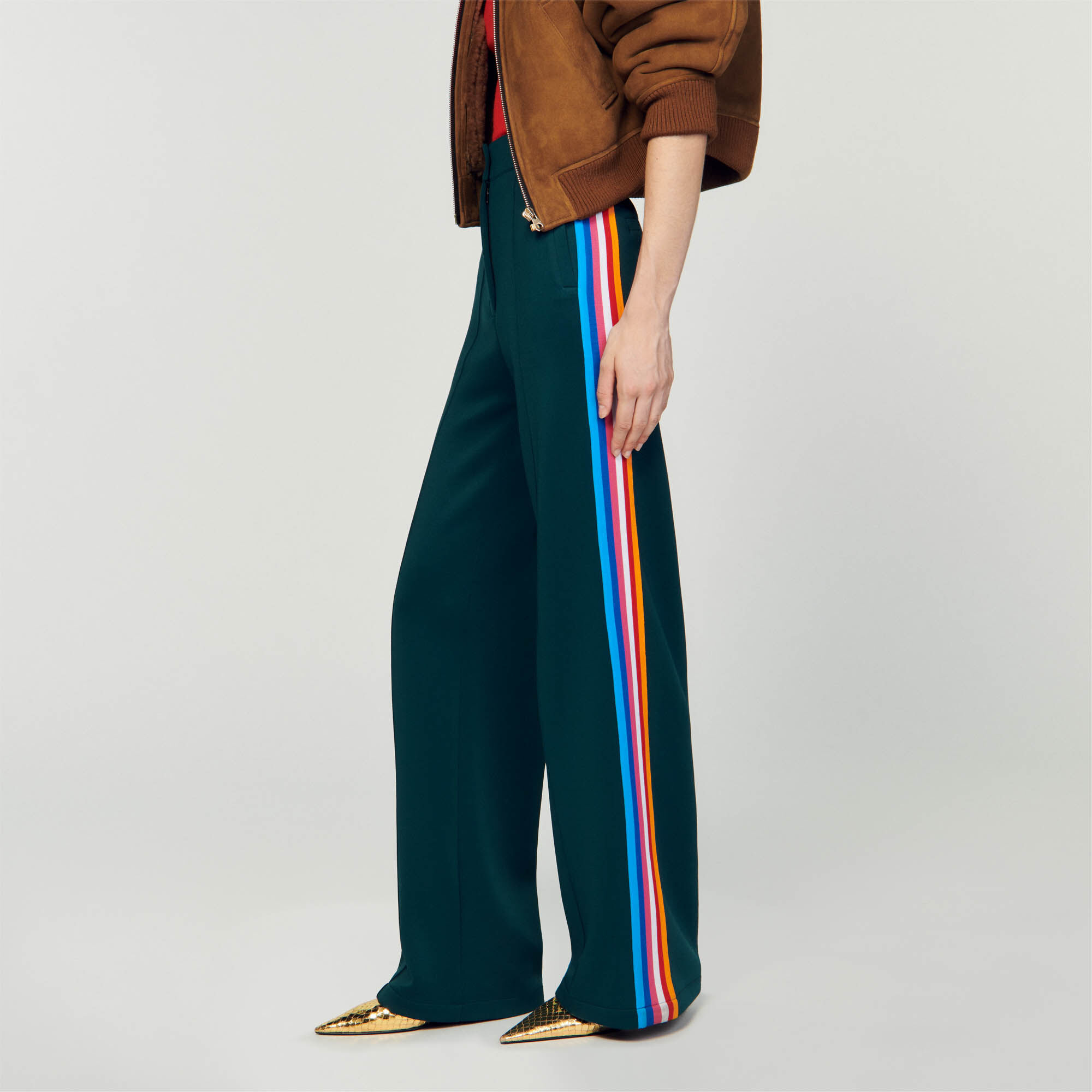 Pantalon bandes lat rales SFPPA01254 Plus responsable Sandro