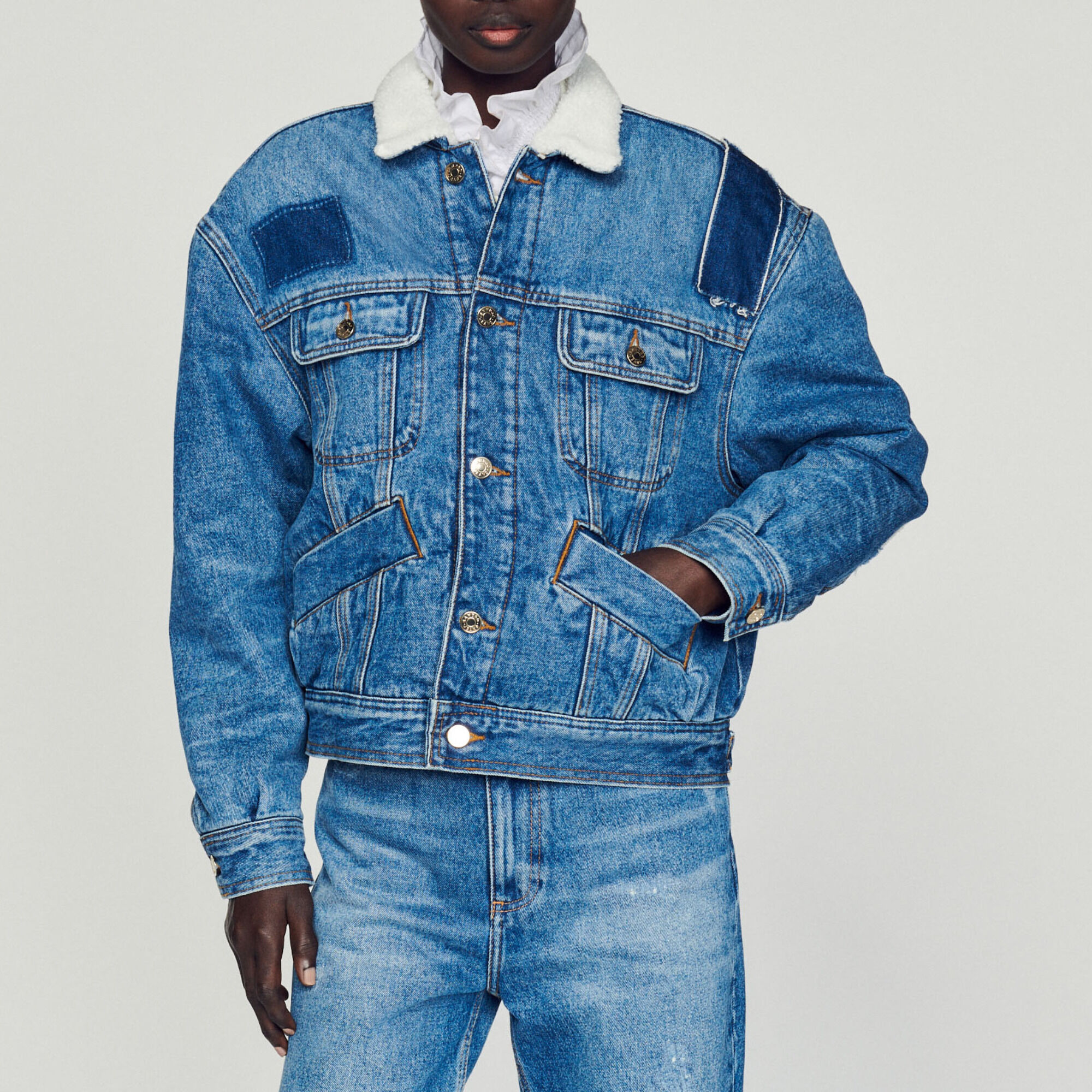 Veste en jean deals sandro homme
